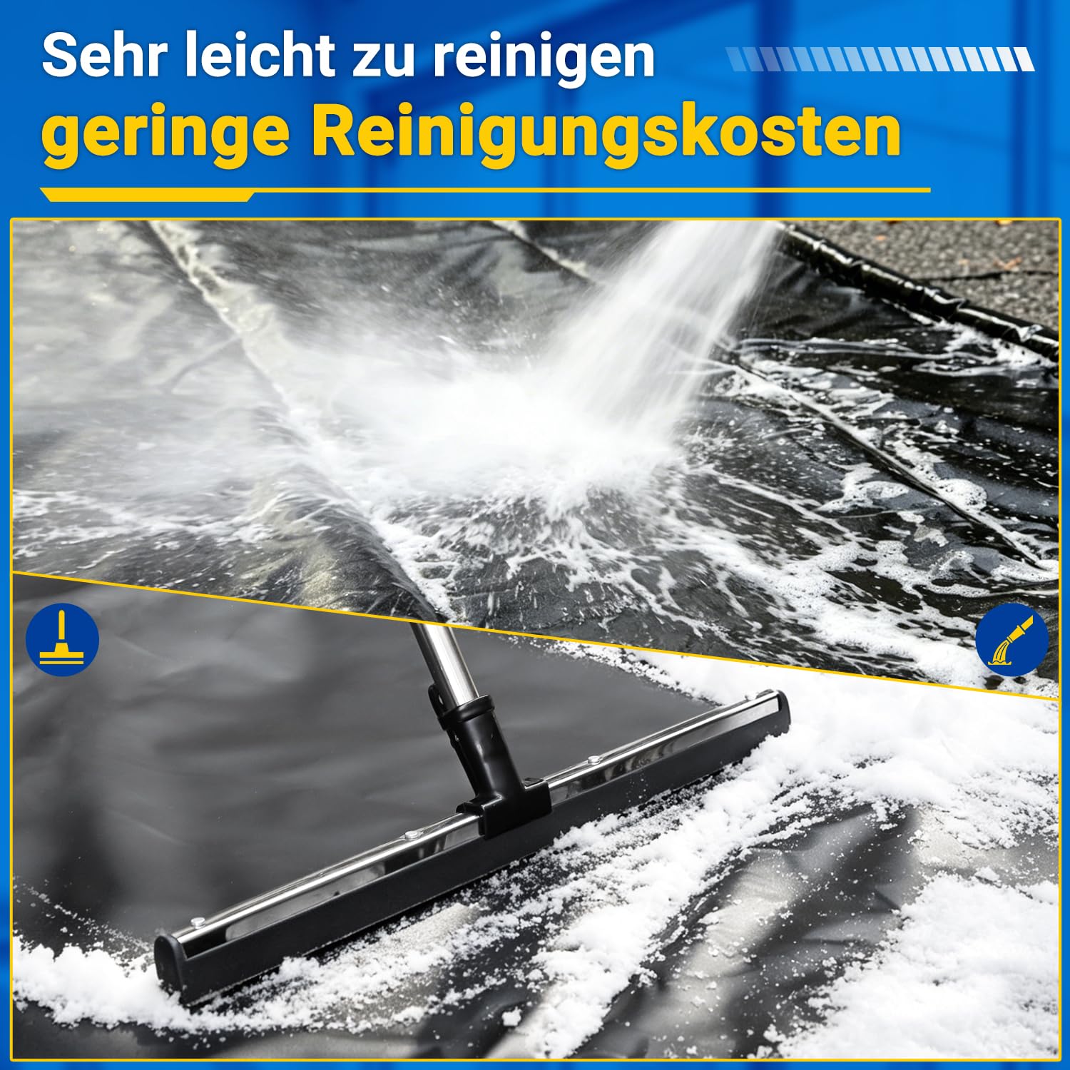 Tapis de sol de garage 240 x 500 cm, tapis d'isolation en PVC avec bord de 3 cm | Antidérapant, imperméable, indéchirable, pour garage, parking, atelier, tapis de lavage, avec curseur à eau et gants inclus
