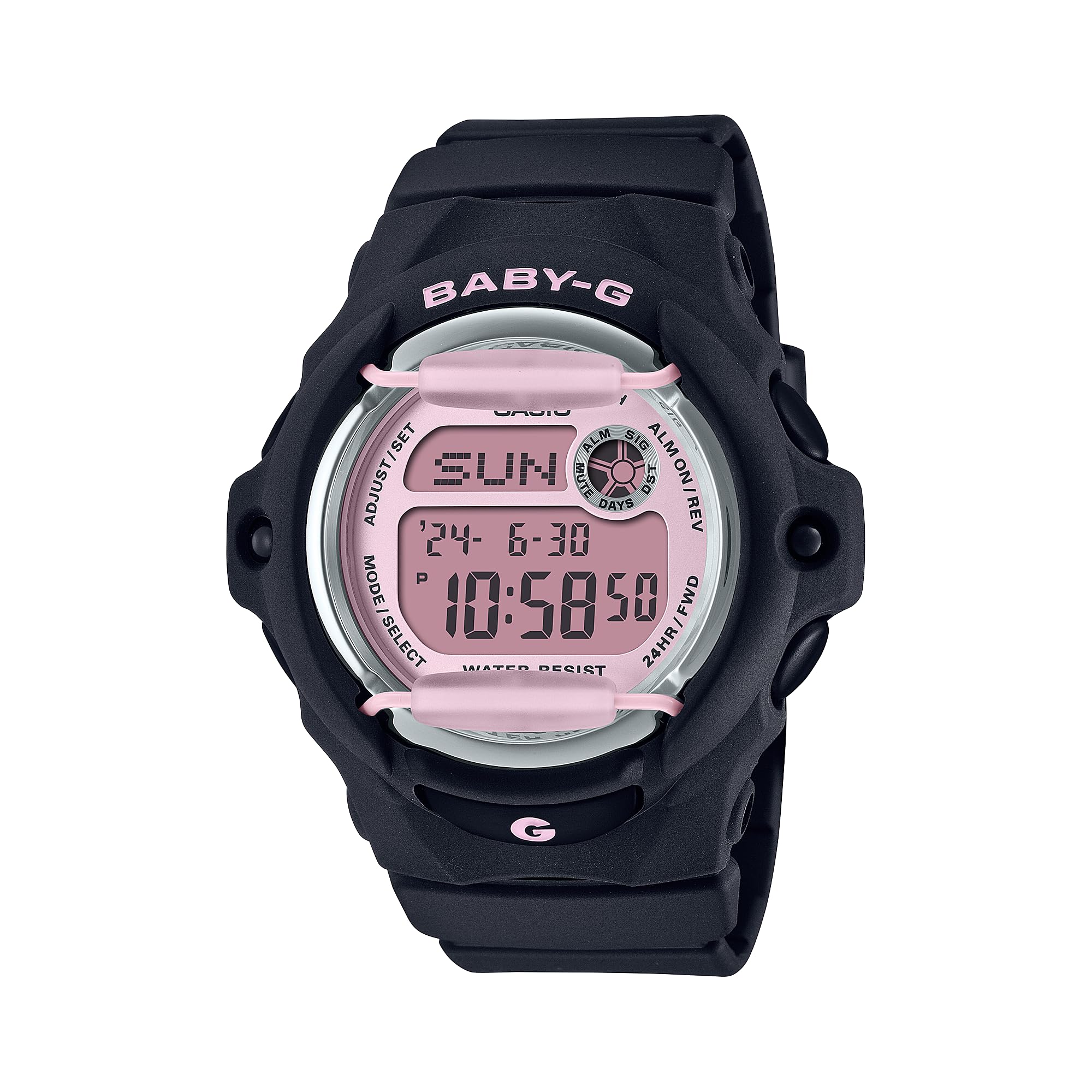 Baby-G BG-169U-1C Women's Digital Watch Black/Pink Resin Band Shock Resistant 200M Water…