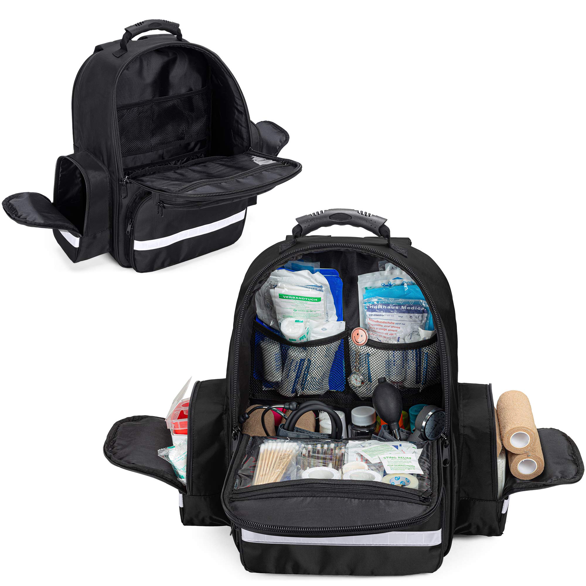 Trunab Bolsa de primeros auxilios Mochila de trauma vacía, Kits de emergencia médica Paquete de bolsa de salto para EMT, EMS, policía, bomberos, oficiales de seguridad