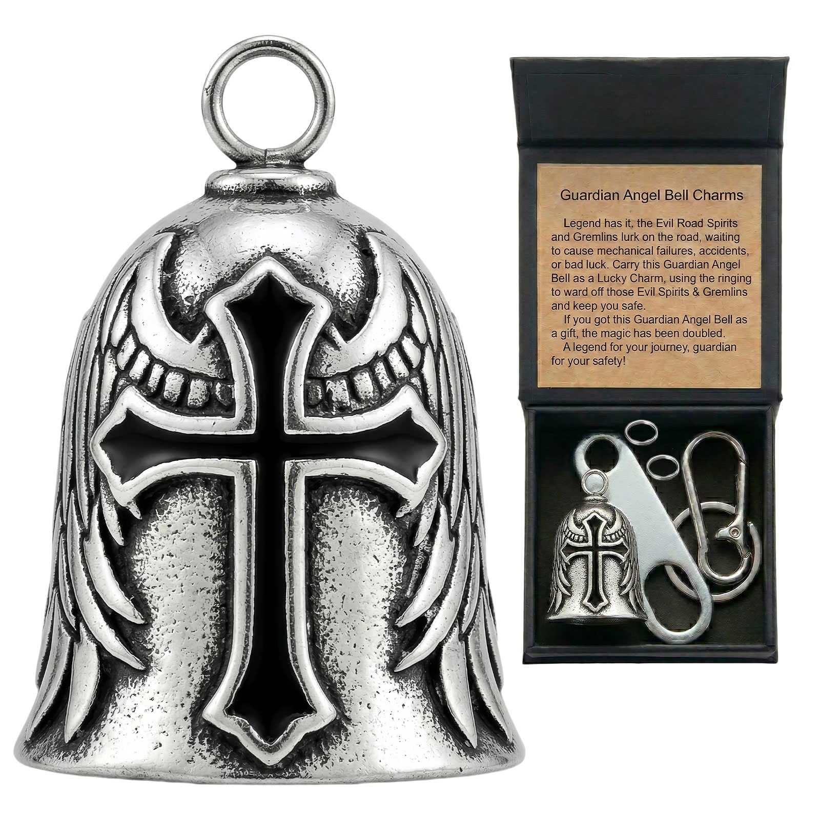Motorcycle Bell Guardian Angel Gremlin Lucky Charm Gift For Riders