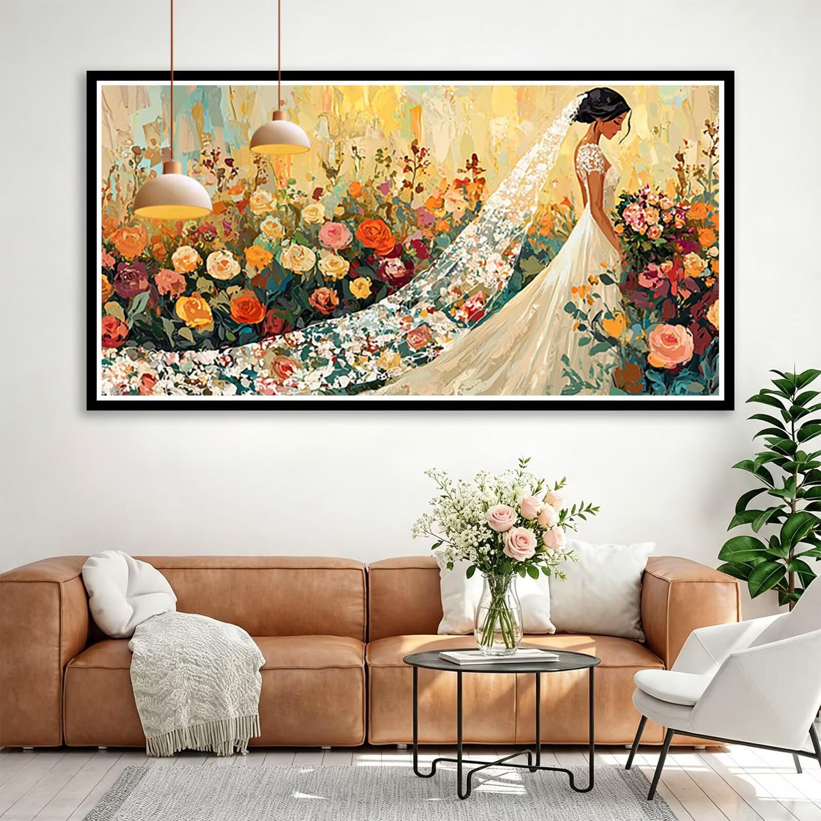 Diamond Painting Erwachsene Frau 160x80 cm, 5D Blume Diamond Art Set Q0-306