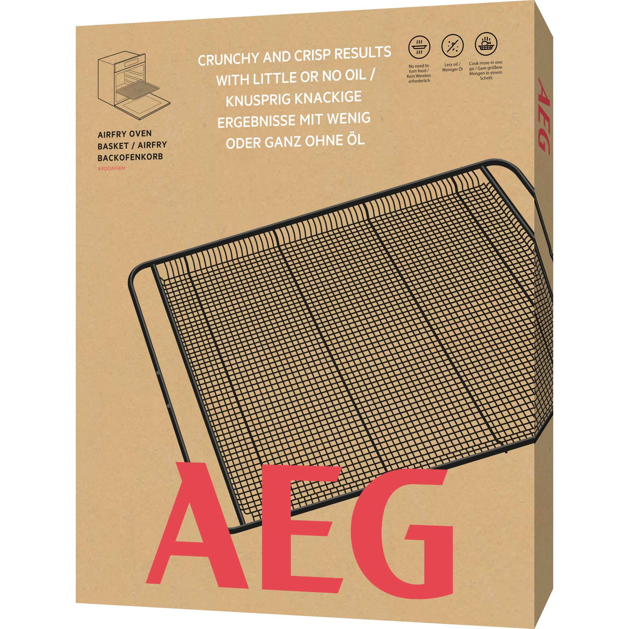 AEG AirFry Backofenrost, Backblech für schonendes frittieren ohne Öl, optimale Luftzirkulation mit Heißluft, knuspirg geröstetes Gemüse & knackige Pommes, COTAIRRACK, BxTxH: 46,8 x 38,2 x 2,4 cm