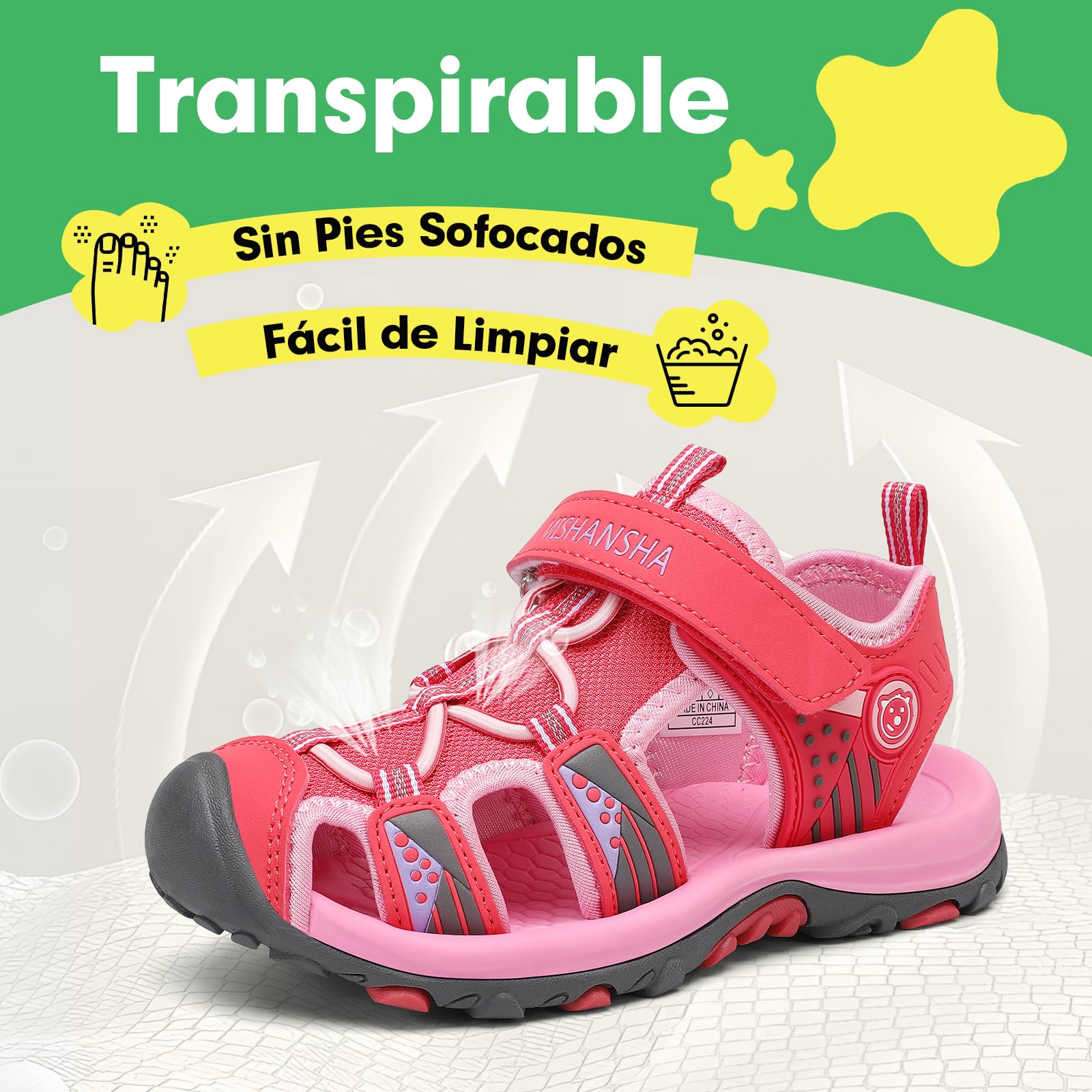 SAGUARO Sandalias Cerradas Niños Trekking Verano Zapatos al Aire Libre Transpirable