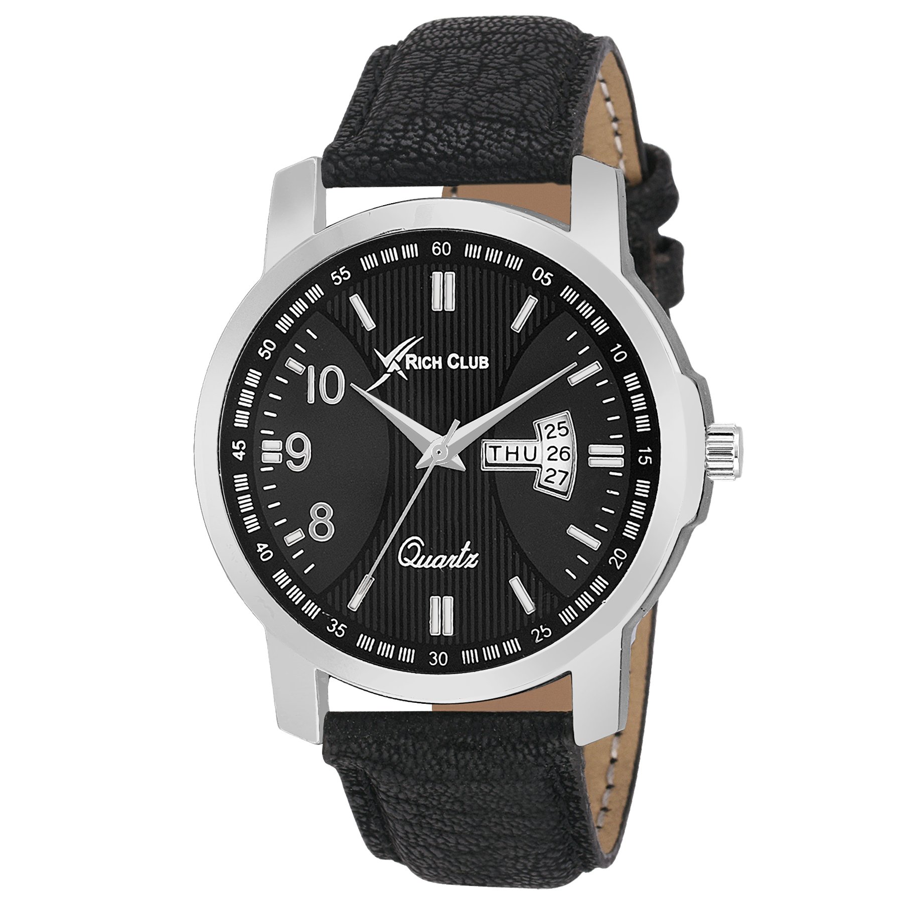 Rich Club RC-7151 Leather Belt Day and Date Display Watch for Men and Boys (B0773KJQJ8) Amazon Price History, Amazon Price Tracker