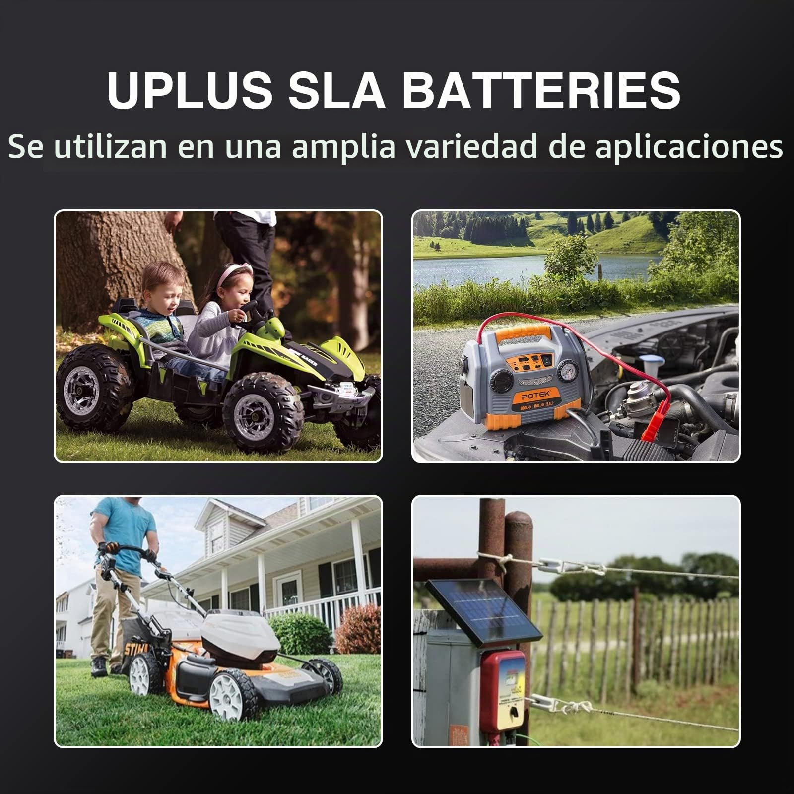 UPLUS - Batería recargable de plomo ácido sellada LP12-20 de 12 V 20 Ah, baterías AGM-SLA de ciclo profundo, terminal M5, para cortacésped, carrito de golf, scooter de movilidad, silla eléctrica,