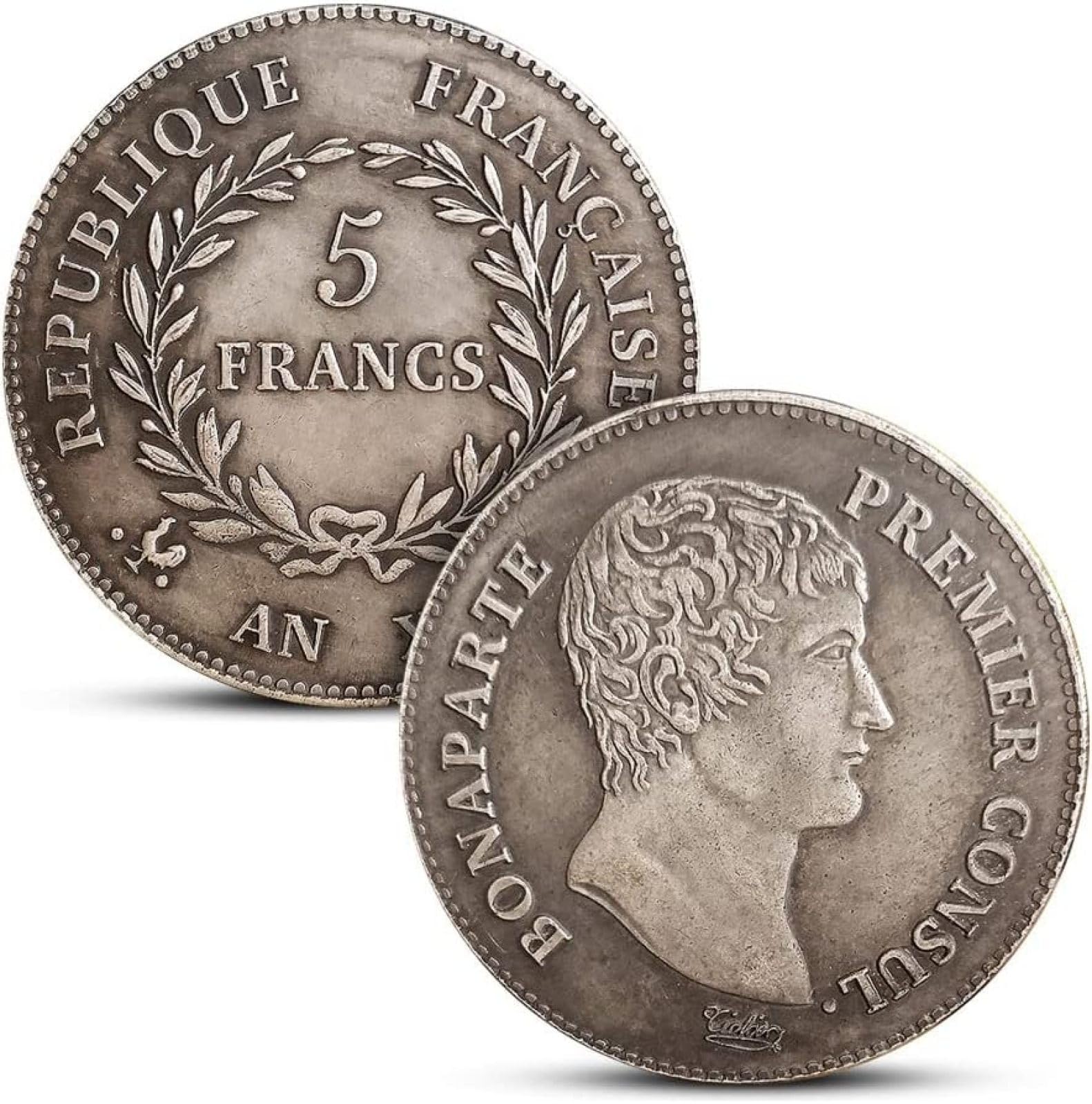 Monete d'Argento di Napoleone Francese Monete Europee Monete straniere Apprezzamento della Moneta con Caratteri antichi del Dollaro d'Argento