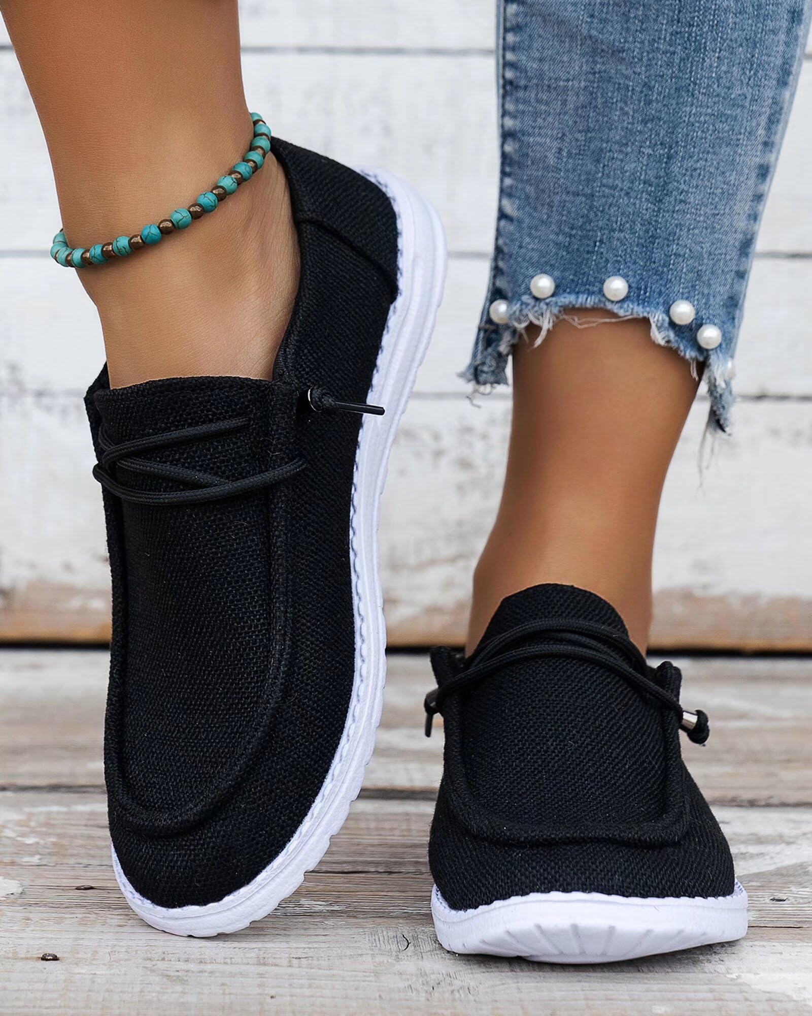 Wide Width Breathable Slip-On Walking Shoes - Comfortable Low-Cut Travel Sneakers