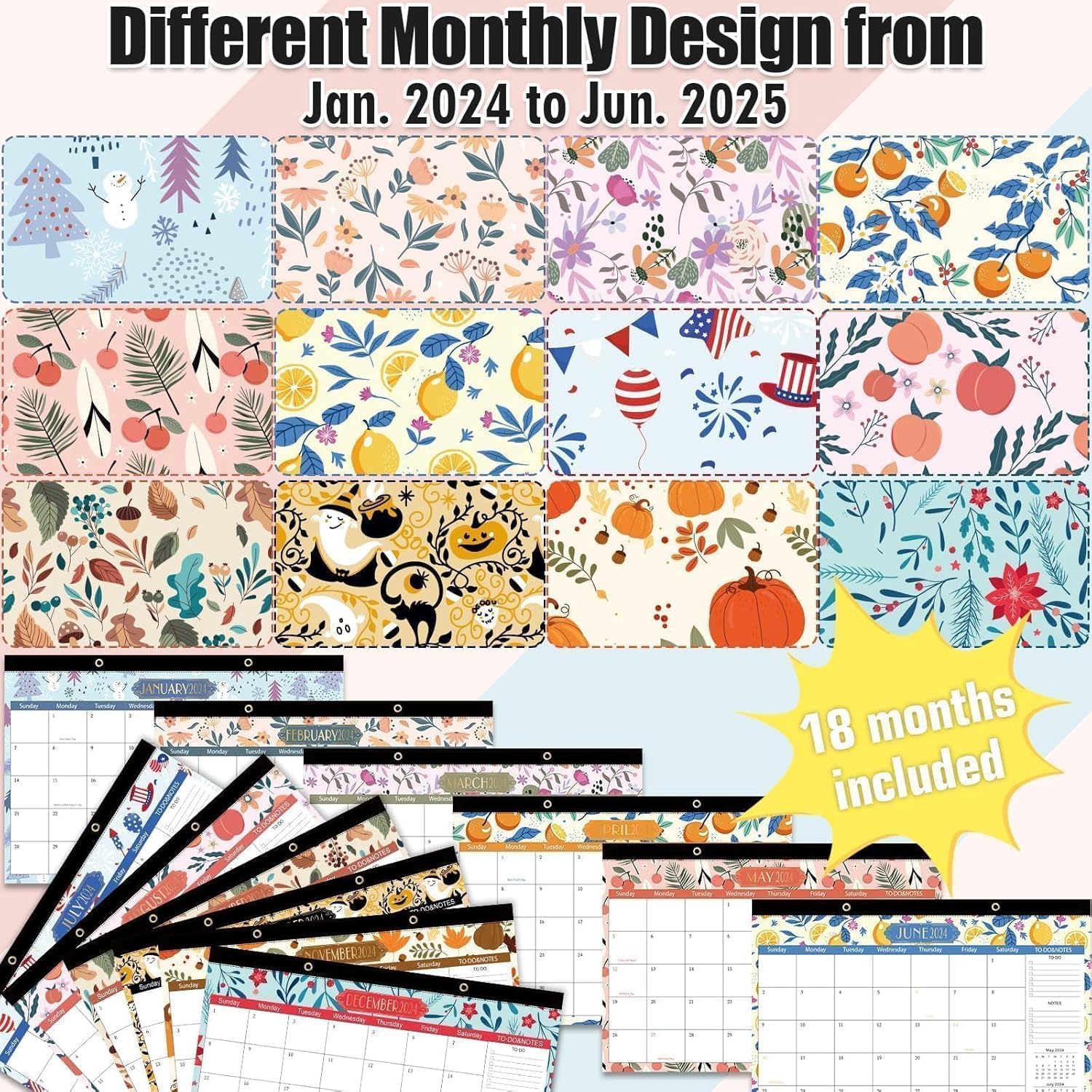 GuassLee 20242025 Desk Calendar Greenery Monthly Calendar Contains