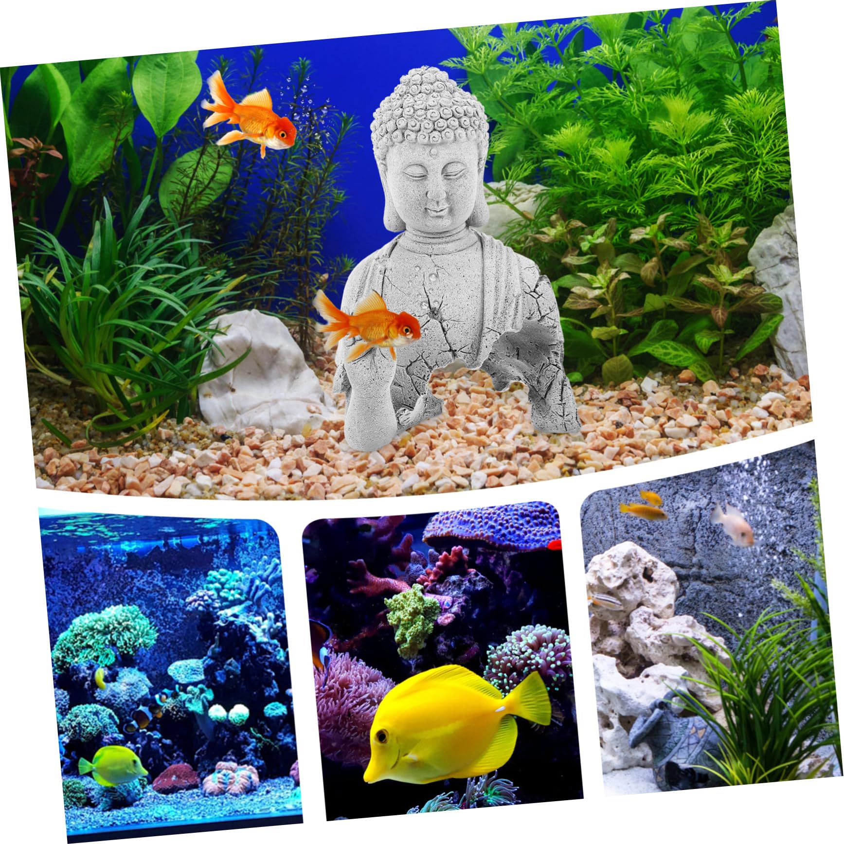 Décoration De Poisson Aquarium Statue Bouddha Élégante pour Décor Aquatique Ornement Culturel Unique pour Réservoirs De Poissons Sculpture Apaisante Et Chic Accessoire De
