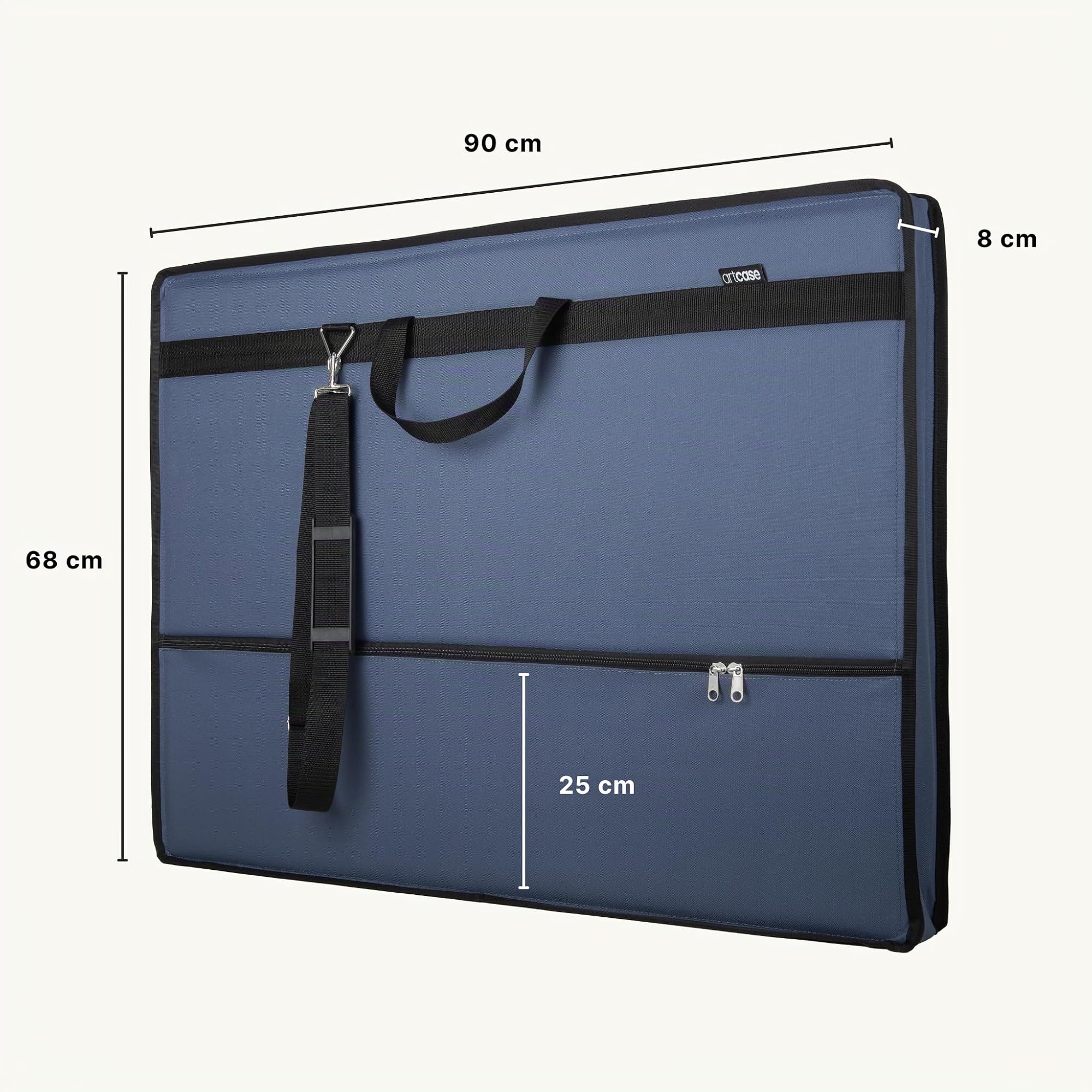 Le'arte Artcase Max DIN A1 - Funda tipo cartera de artistas, tapa dura, carpeta de dibujo A1, bolsa de transporte de documentos, 90 x 66 x 8 cm, resistente al agua, poliéster, formato grande, tapa dur