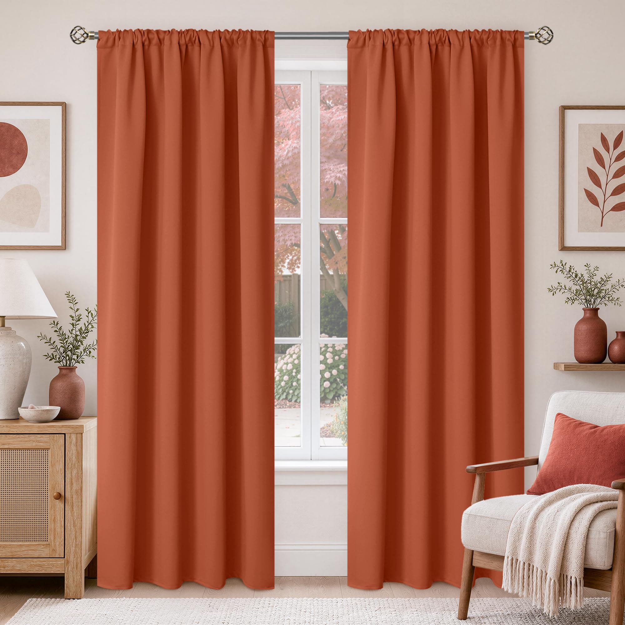 BGment Terracotta Blackout Curtains 84 Inches Long Fall Living Room — image 1
