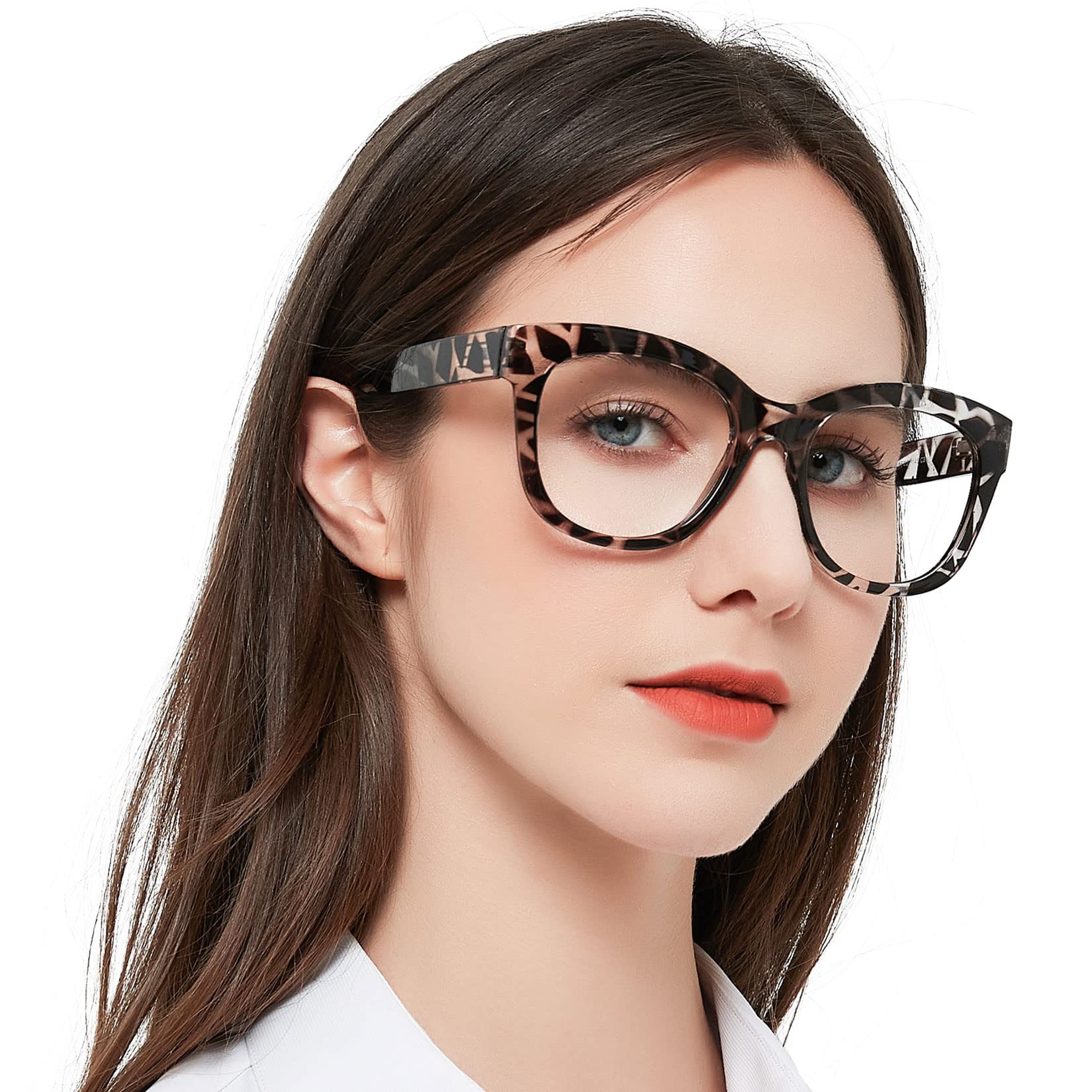 Mare Azzuro Women's Leopard Trendy Large Reading Glasses 2.75+ Big Oversized Square Readers(, 2.75)