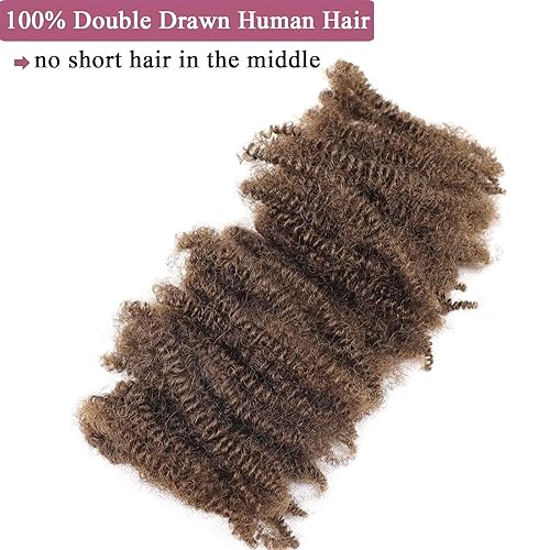 Miniatura 3 de Afro Kinkys - Cabello humano a granel para micro rastas permanentes, trenzas, reparación, doble estirado 4C, afro rizado a granel, extensiones de