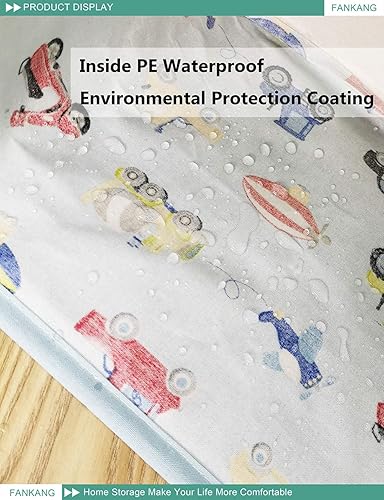 Miniatura 8 de FANKANG Cesta cuadrada para cuarto de bebé, cesta de lona plegable con revestimiento de polietileno impermeable, cestas de almacenamiento de regalo