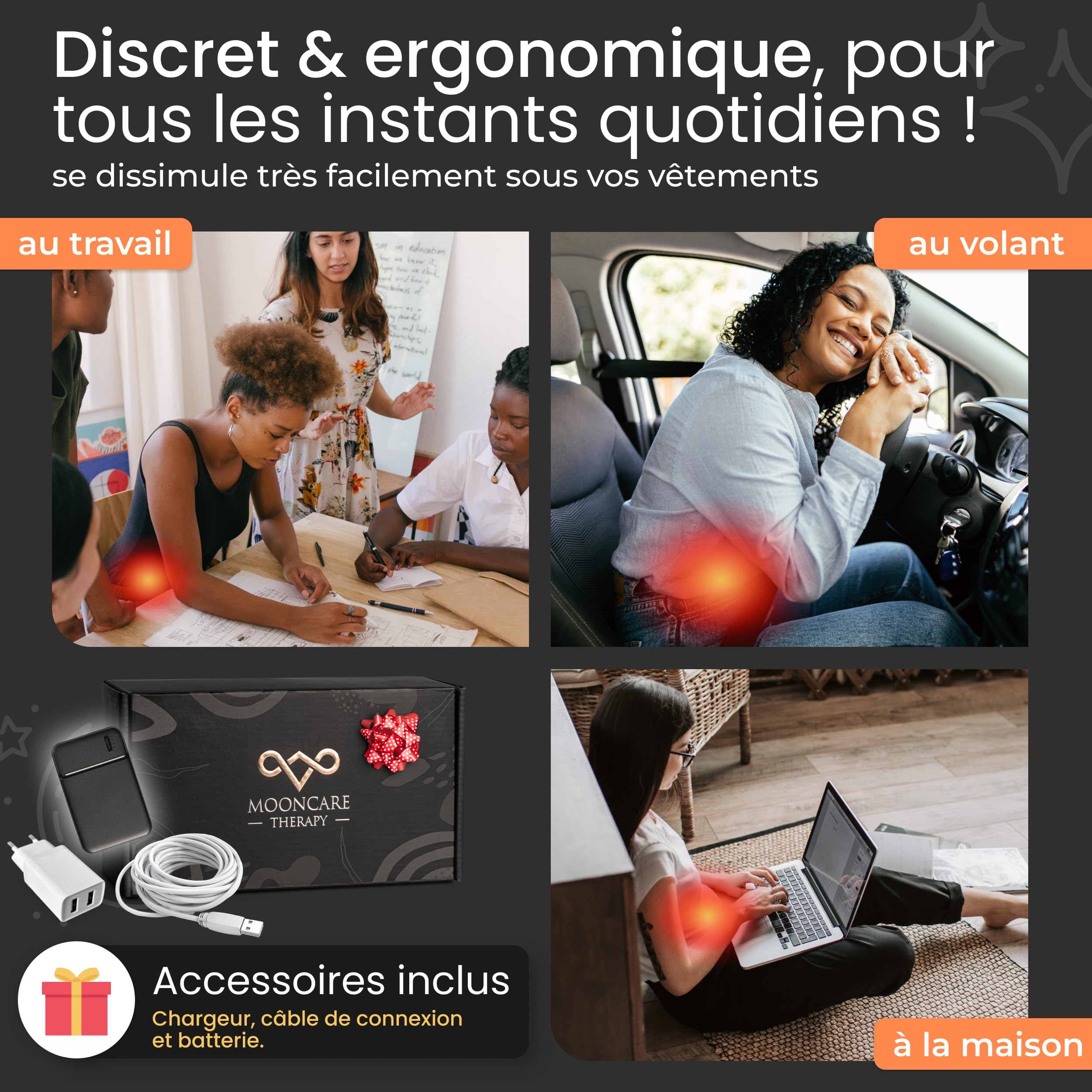 Mooncaretherapy | Ceinture Chauffante Lombaire | Règles Douloureuses | 3H