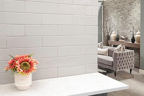 Miniatura 8 de M S International Urbano Dusk - Azulejo de pared de cerámica brillante para baño, cocina, salpicadero, acento y ducha, muestra