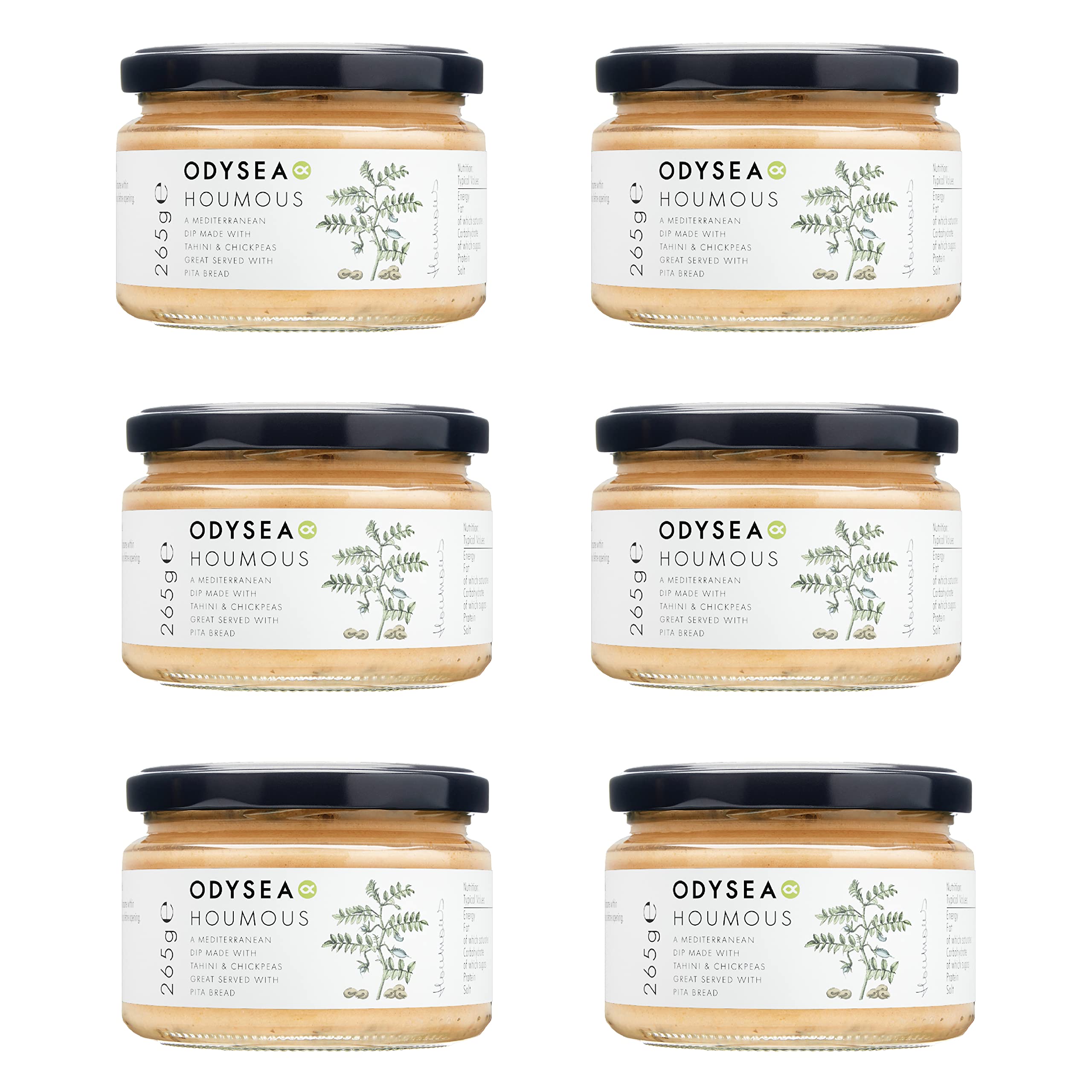 Odysea Houmous (Pack of 6 x 265g Jars)