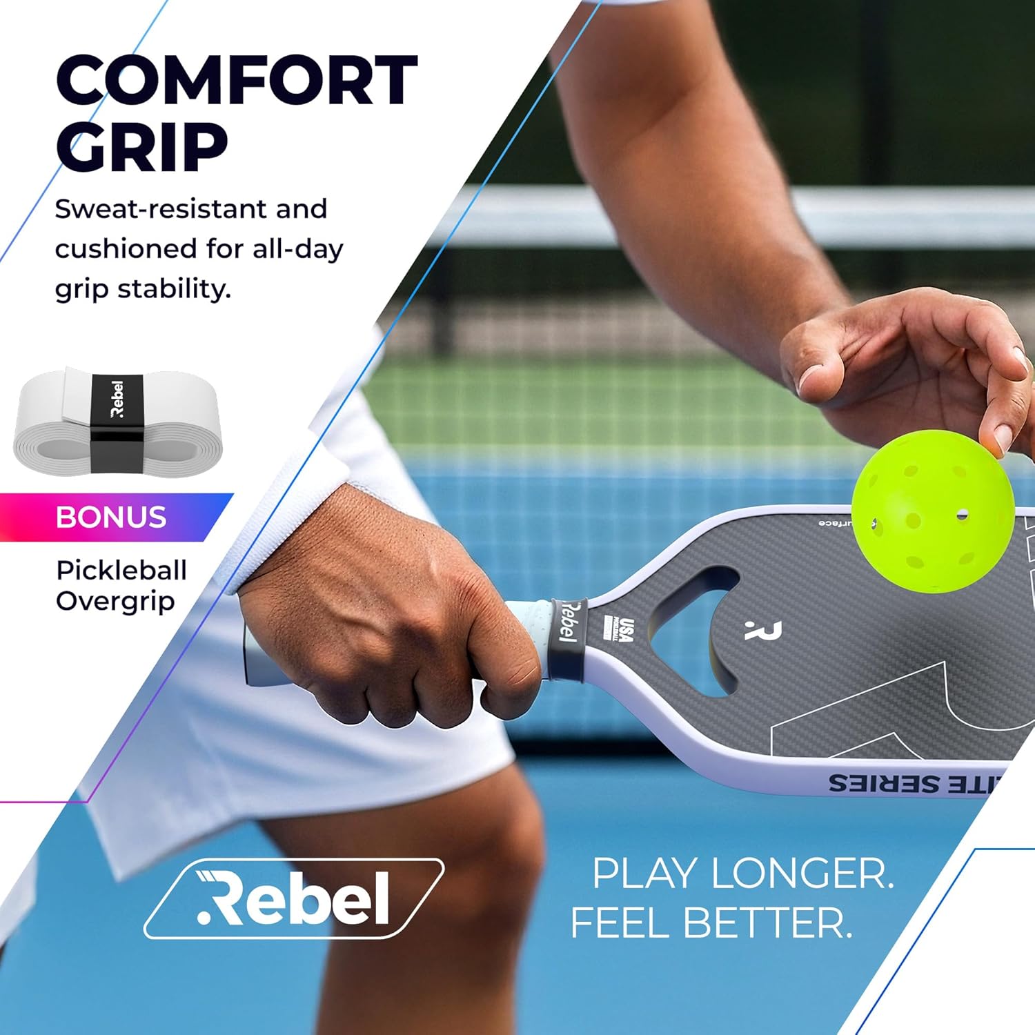 Pickleball Paddle Carbon Fiber | Professional Carbon Fiber Pickleball Paddle | 16mm Polymer Core | Designed for Maximum Control and Power | USAPA Approved | Designed in San Diego - Image 8