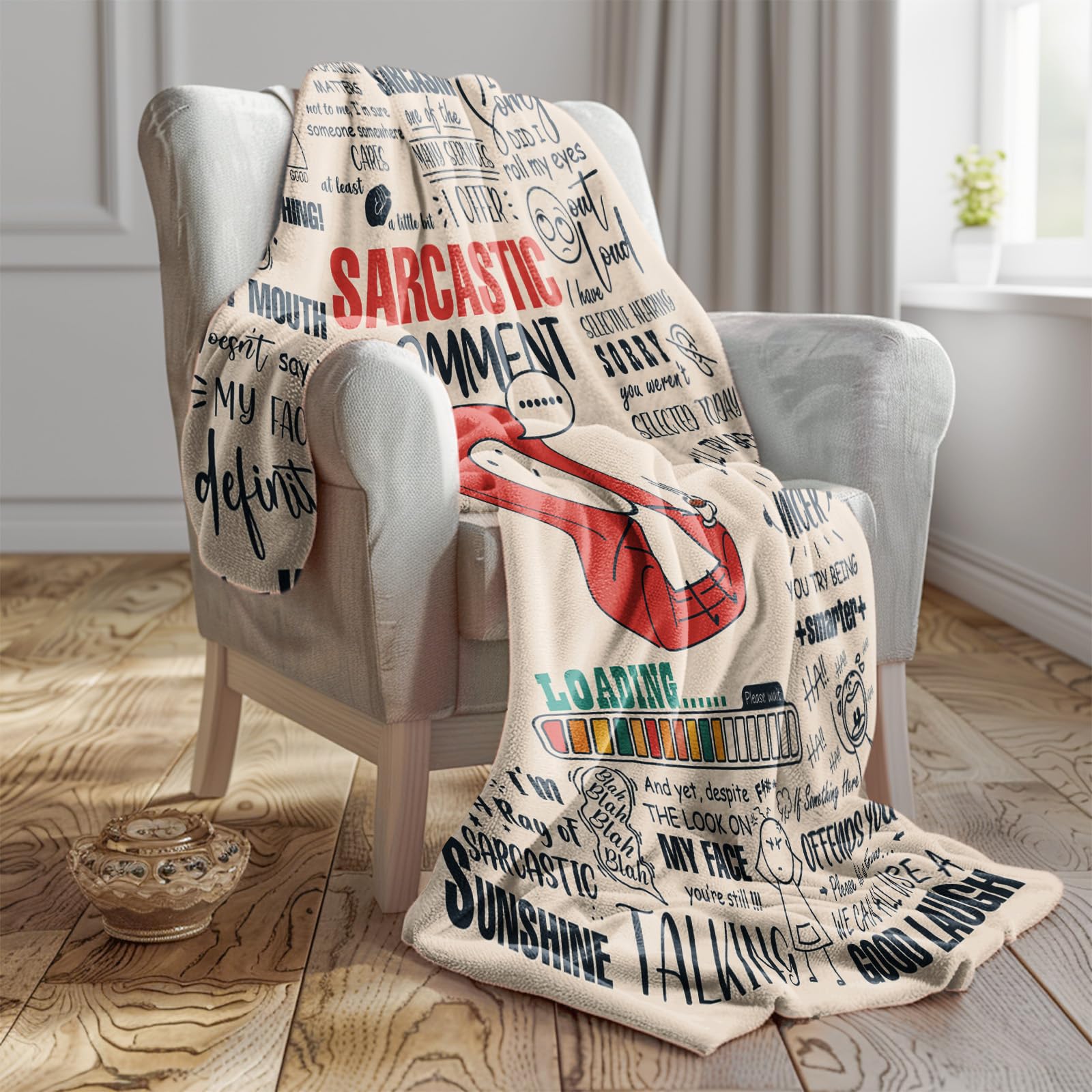 Funny Blanket, Funny Birthday Gifts for Women, White Elephant Gifts for Adults, Funny Gifts for Friends Coworker, Sarcastic Gift for Woman, Sarcastic Comment Blanket 60”x50”