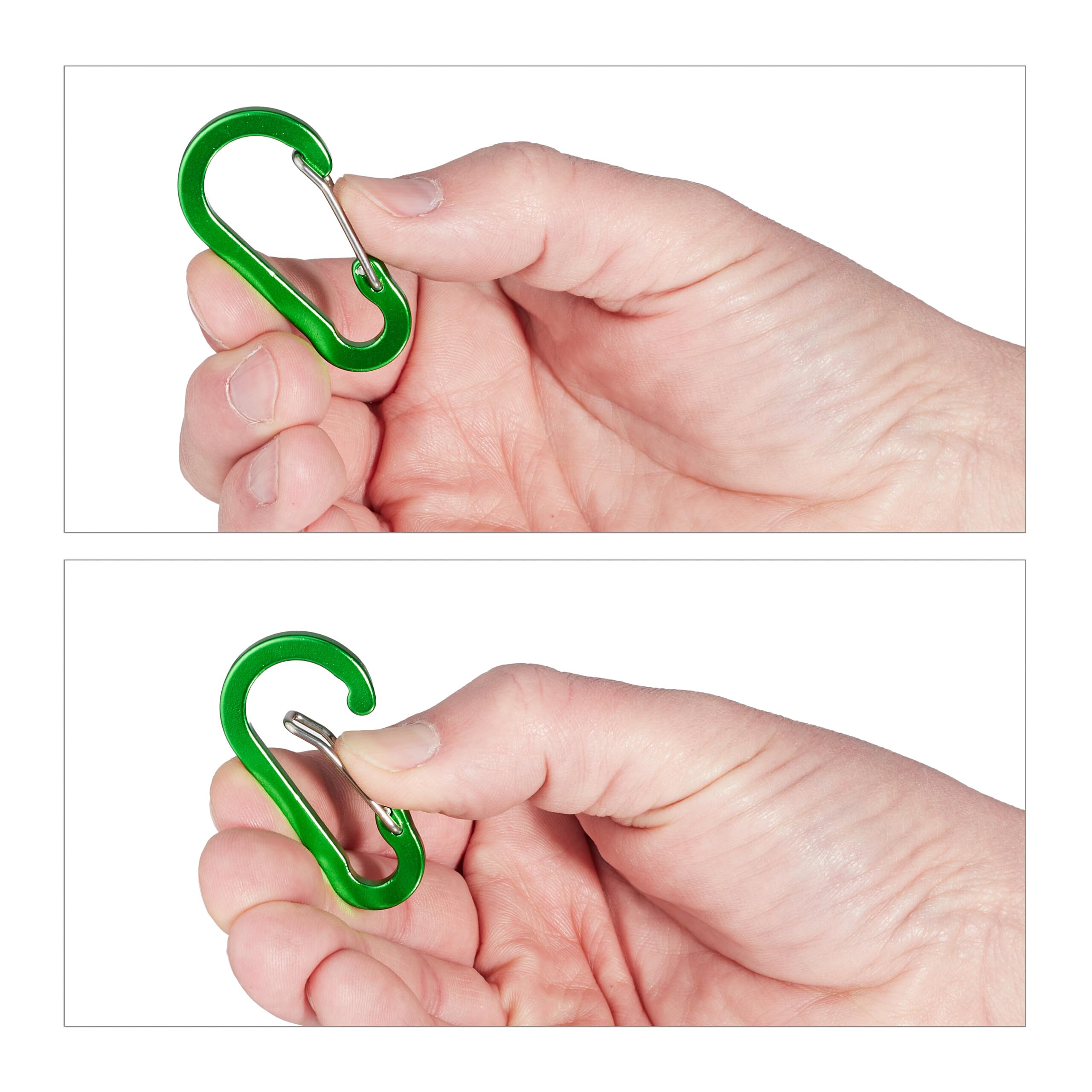 Anello D in Lega di Alluminio - Anello di Tenuta per Alpinisti - Portachiavi e Clip per Campeggio, Pesca, Viaggio in Camper, Zaino in Spalla - 10 Pezzi, 78mm