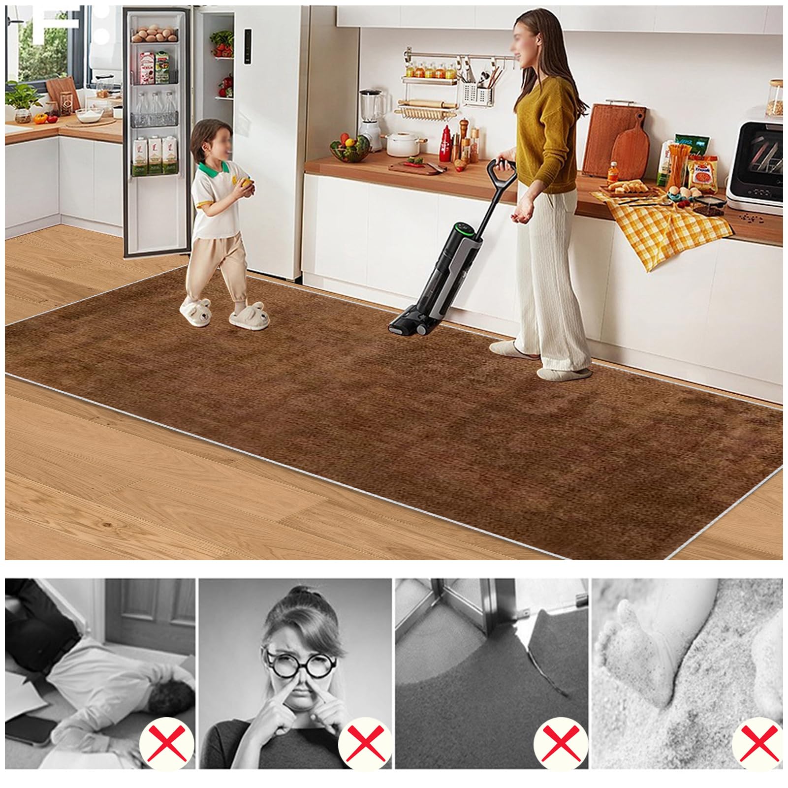 Dywan Biegacz Kuchenny Długi Dywan Runner Wejście Do Wnętrz 80 x 150 cm Chodnik Dywan Do Przejścia Kuchni Antypoślizgowy Zmywalny Dywan Chodnik Do Kuchni Wejście Sypialnia