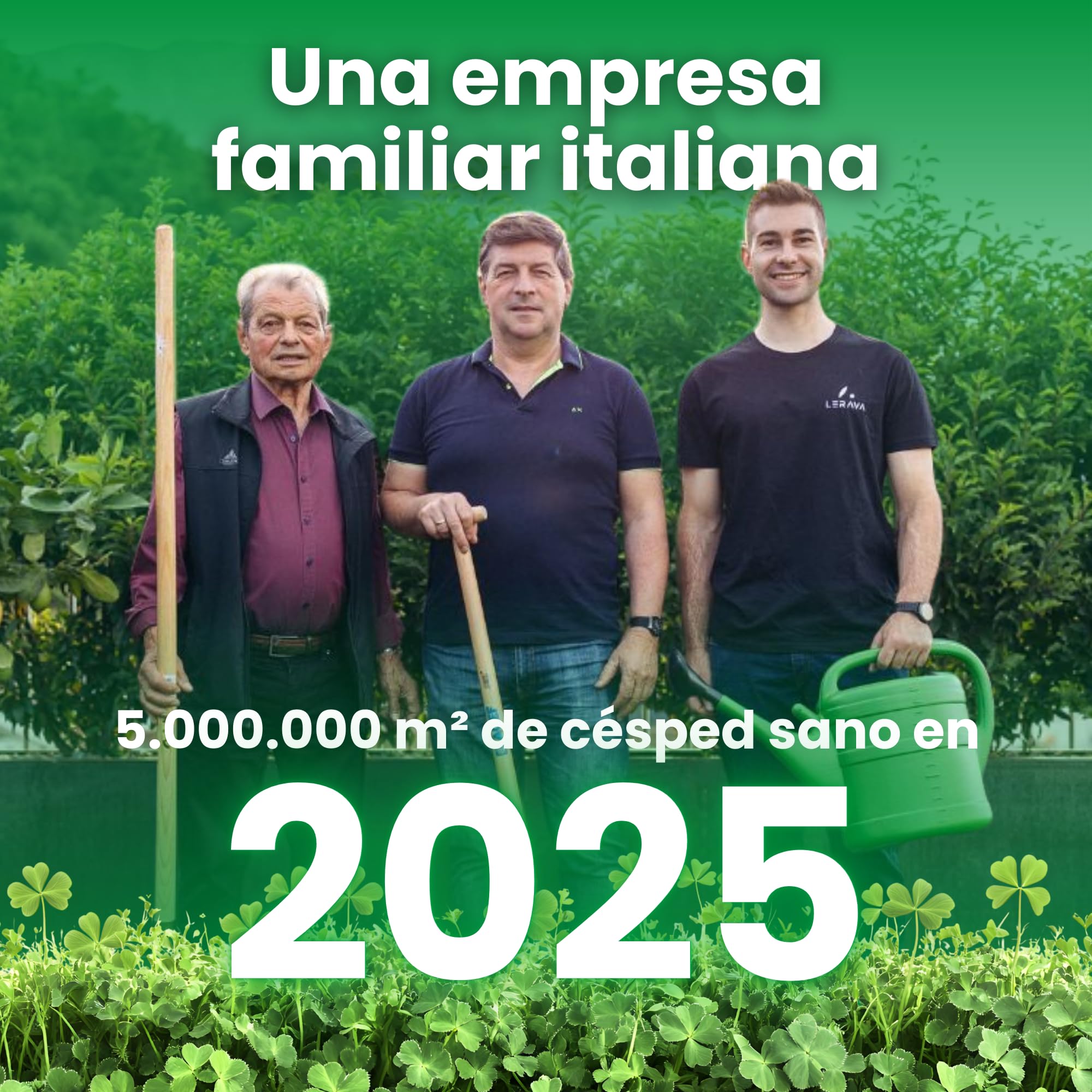 LERAVA® Fertilizante para Trébol (4,6 kg) - Abono para Jardín Verde, Fuerte y Denso - Repoblador para Césped y Trébol - Ideal para un Jardín Sano y un Césped Uniforme