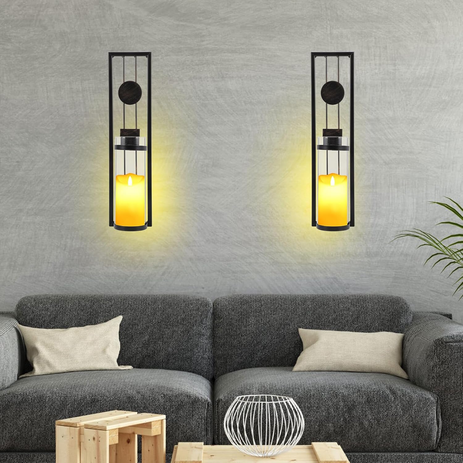 BESPORTBLE 2pcs Iron Candle Stand Wall Mounted Decorative Candlestick for Living Bathroom Patio Sturdy Holder with Unique Design for Stylish Home Wall Decor