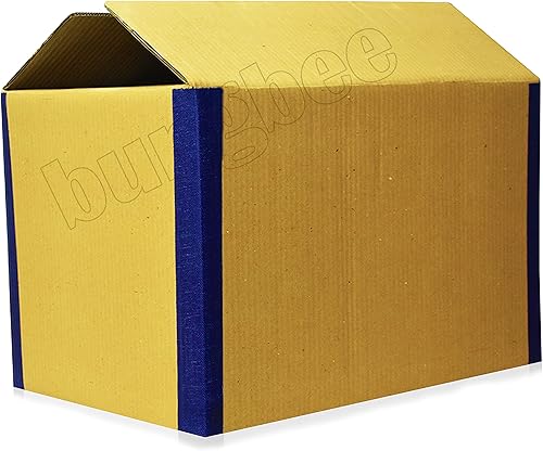 Cajas corrugadas para embalaje (tamaño: 30 x 19 x 18 pulgadas), caja lisa de doble pared de 5 capas, caja de cartón resistente, bordes reforzados,