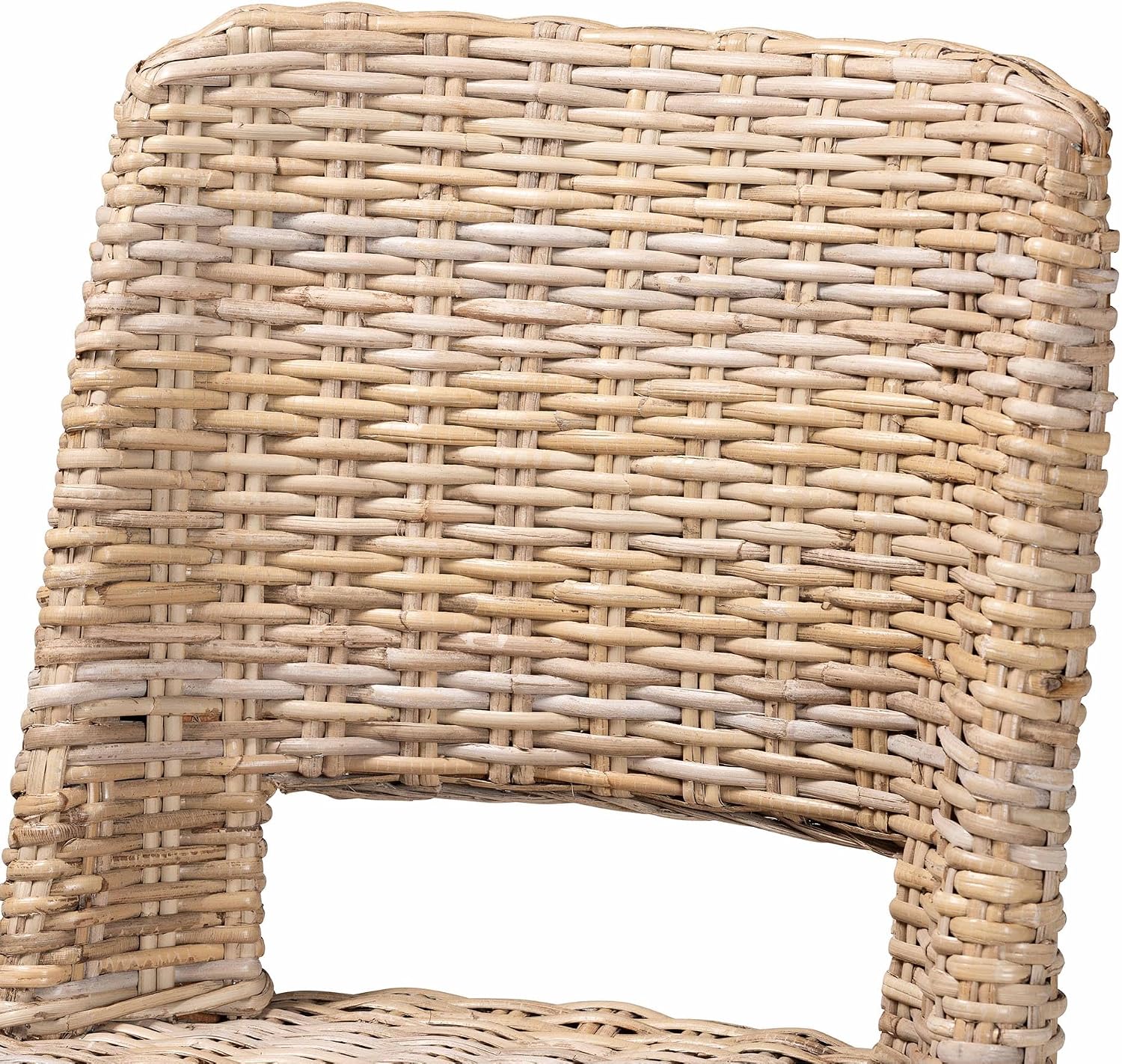 bali & pari Magy Natural Rattan Stool, Bar Height, Kubu Grey