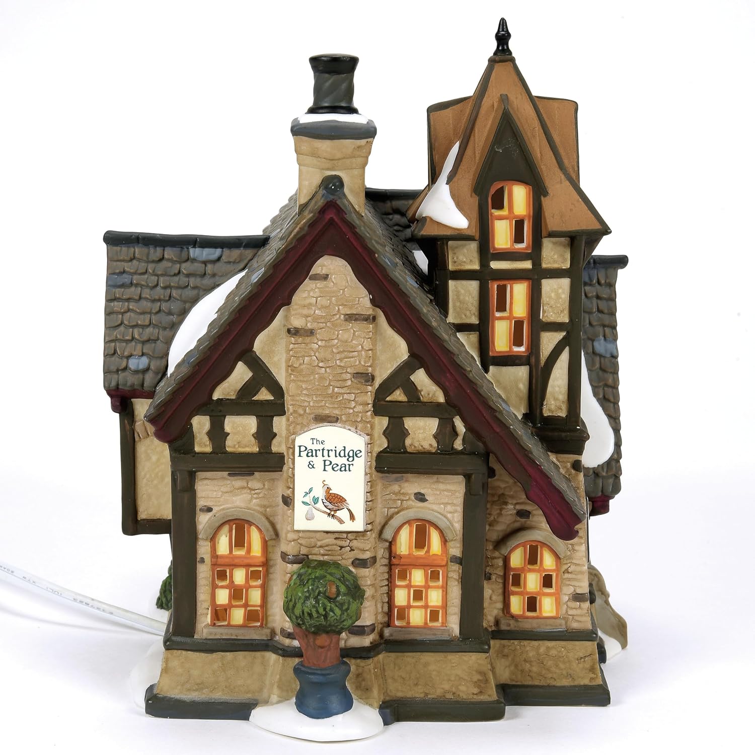 Department 56 Dickens Village The Partridge and Pear Restaurant Lit Building, 7.68 Inch, Multicolor
