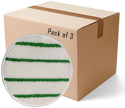 Commercial Grade Low-Profile Synthetic Carpet Bonnet 17-Inch 3-Pack