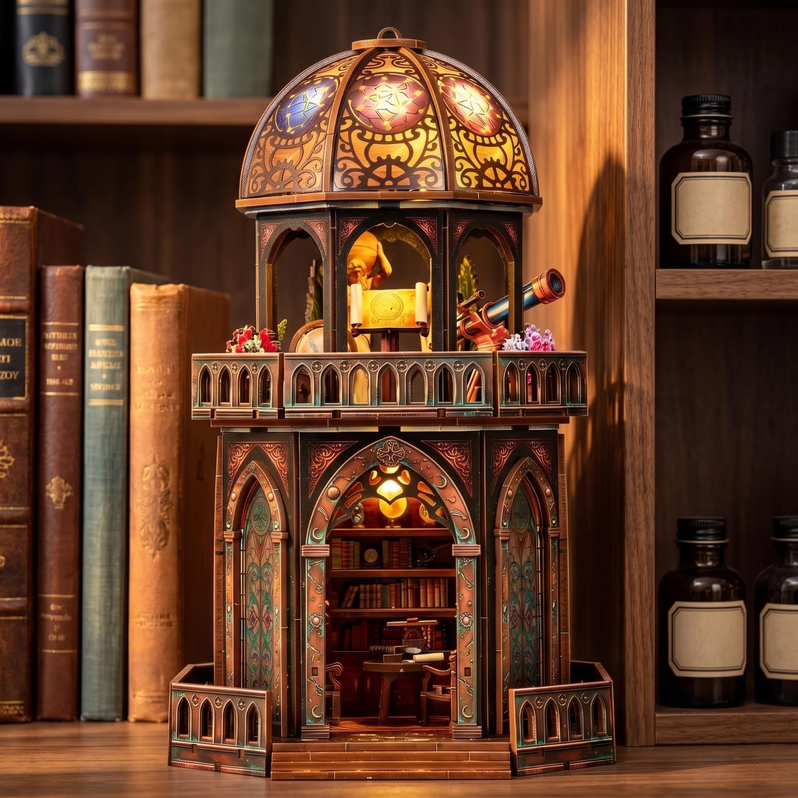 rockible Maqueta Torre Astronómica DIY Rompecabezas 3D Artístico Rompecabezas 3D para Adultos, Escritorio
