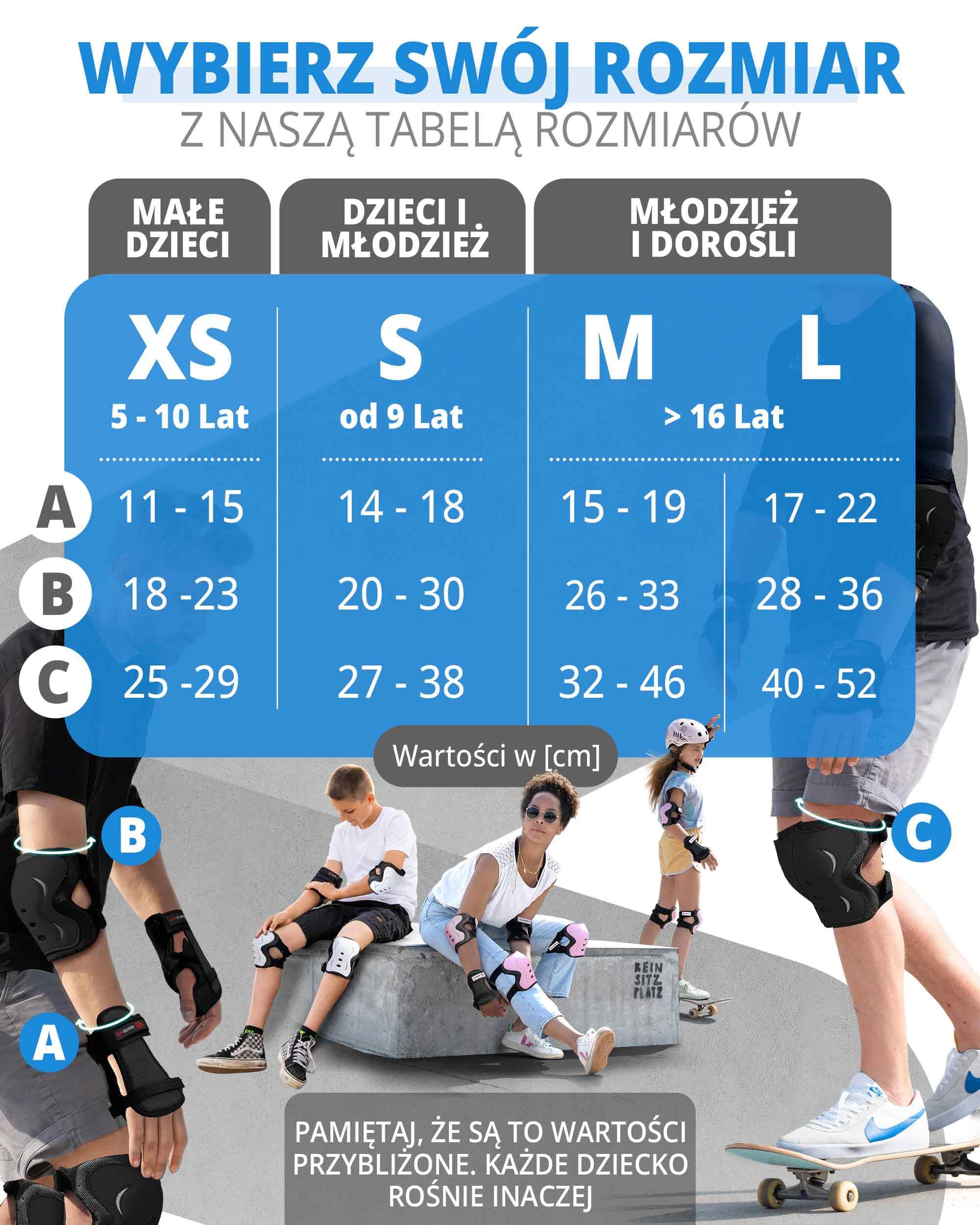 SKATEWIZ IMPACT Zestaw ochraniaczy dla dzieci na kolana i łokcie - XS Biały - Ochraniacze rolkowe