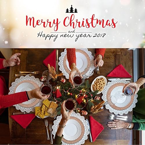 Miniatura 7 de ALINK Rose Gold Glitter Charger Plates, 13 Inch Large Round Party Chargers for Dinner Plates, Plastic Decorative Plates for Christmas, Wedding,