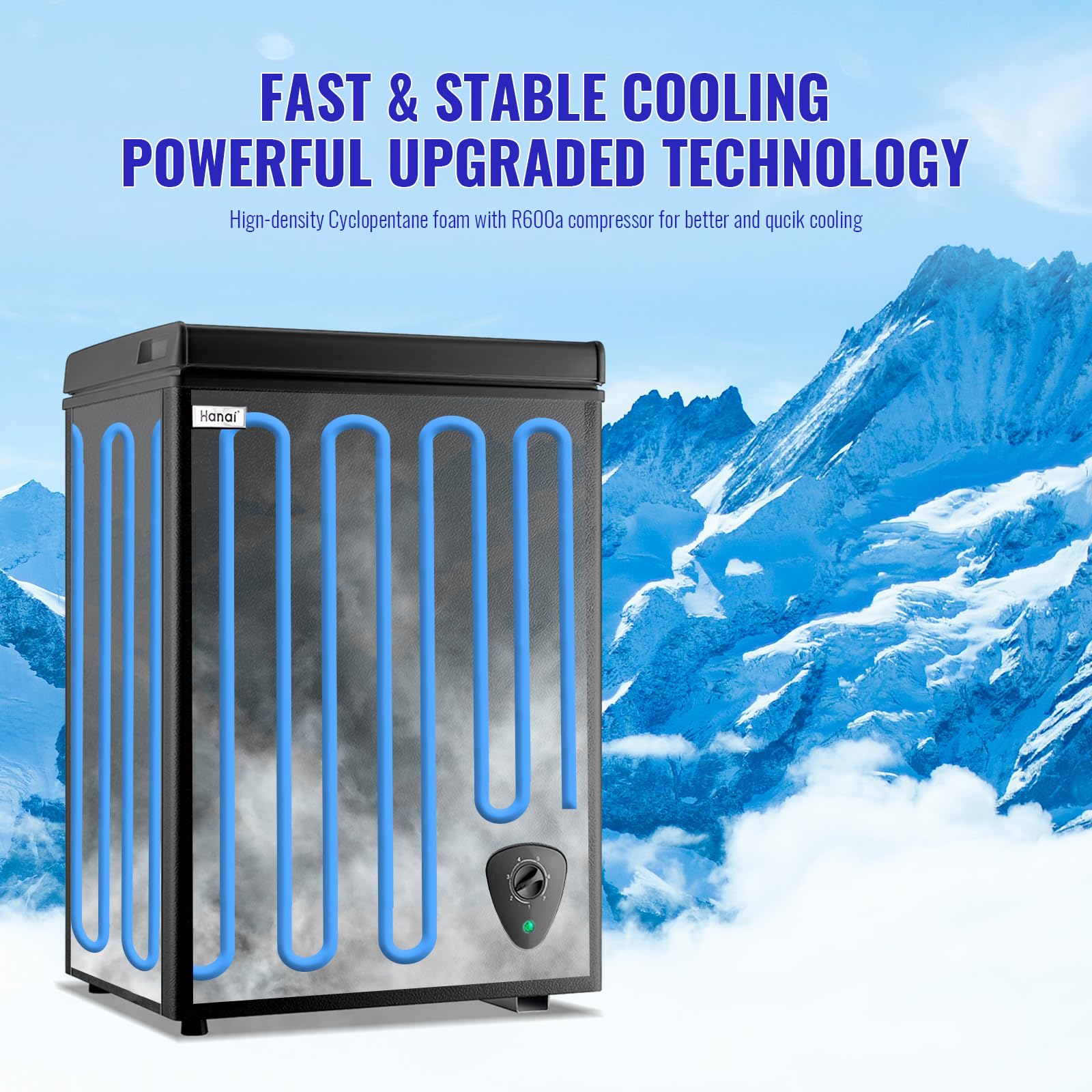 WANAI Chest Freezer Mini Small Deep Freezers Apartment Dorm Freezeing Machine With 7 Temp Control Fast Cooling Portable For Home Office Business Dorm White on Fridge.com - View 4