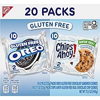 Vista 13 de OREO Galletas de sándwich de chocolate y chips AHOY! Galletas con chispas de chocolate sin gluten, paquete variado, 20 paquetes de aperitivos