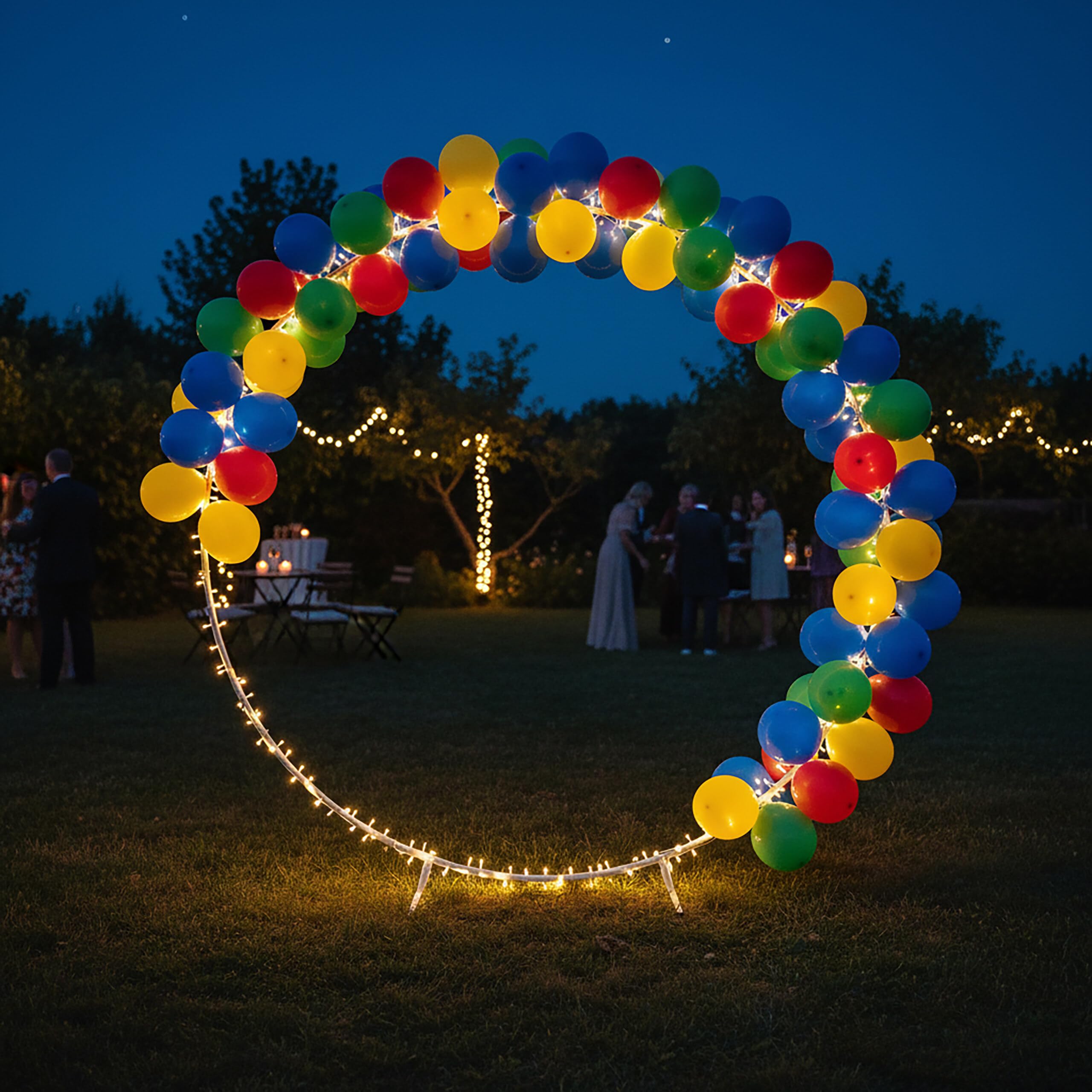 Relaxdays Arc de Ballons Rond en métal Mariage Anniversaire fiançailles Fleurs Ø 195 cm Blanc