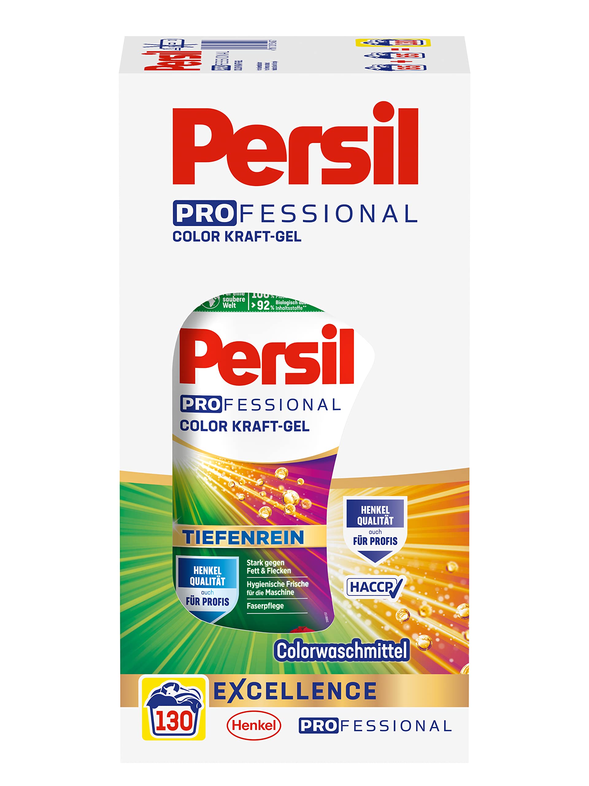 Persil Gel Kraft Color (130 lavados), detergente líquido con tecnología de limpieza profunda, detergente de color para un lavado puro y frescura higiénica para la máquina, eficaz a partir de 20 °C