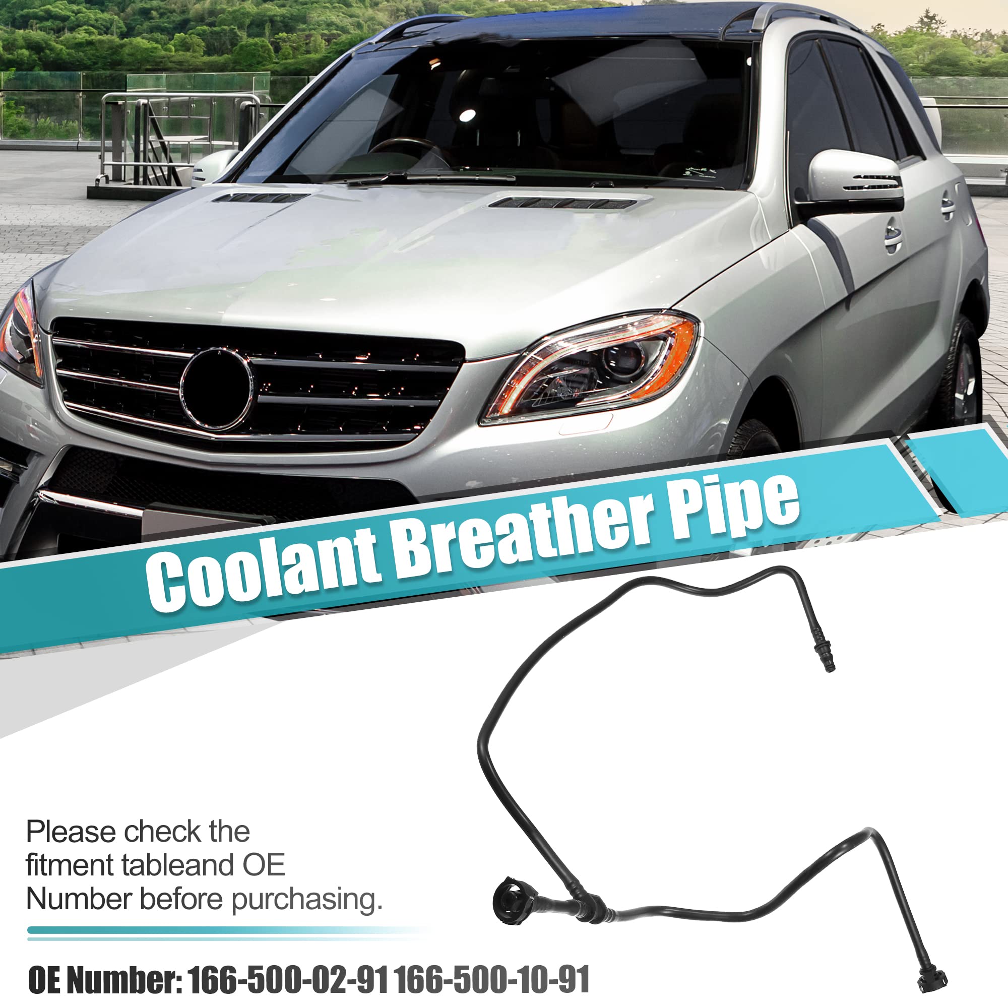 X AUTOHAUX 1665000291 1665001091 Radiator Overflow Hose Expansion 