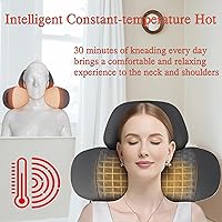 Vista 5 de Almohada masajeadora de cuello 3 en 1 con almohada de masaje de tejido profundo para relajación del cuello (gris claro)