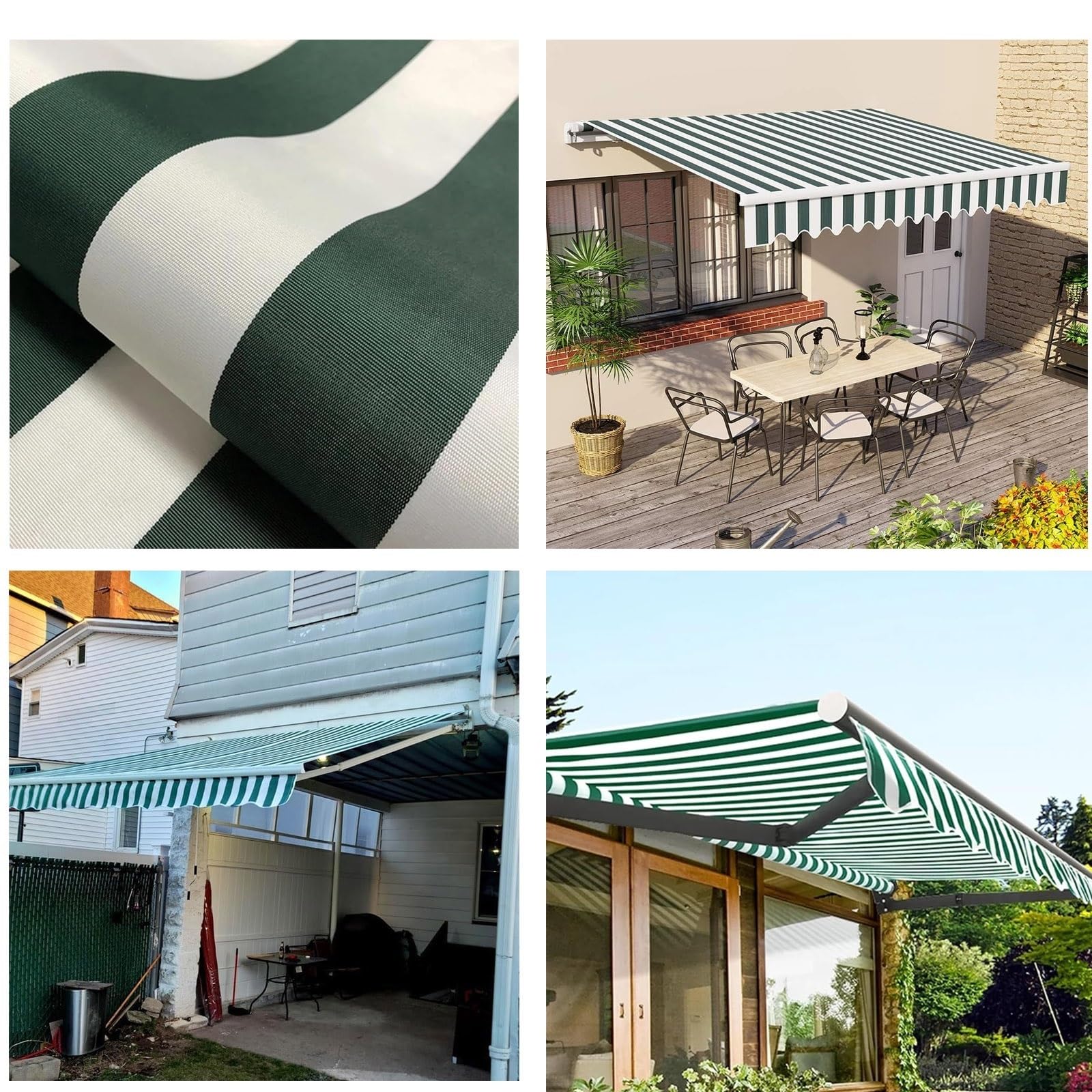 Tissu De Remplacement pour Auvent Rétractable, Tissu De Rechange pour Store Banne pour Patio, D'Auvent Extérieur Toile pour Porte-fenêtre, Toile pour Store Banne Anti-UV