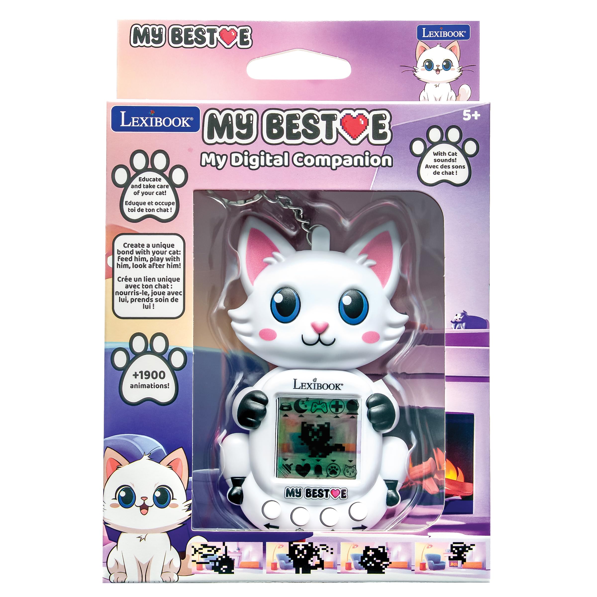 Lexibook, Console My Best-E® Chat con schermo LCD e portachiavi, JLMBCAT