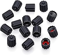 Vista 51 de 10 piezas de tapas de válvula de neumático TPMS con vástago largo, tapas de válvula de rueda de plástico negro para TPMS TR20008, tapas de vástago
