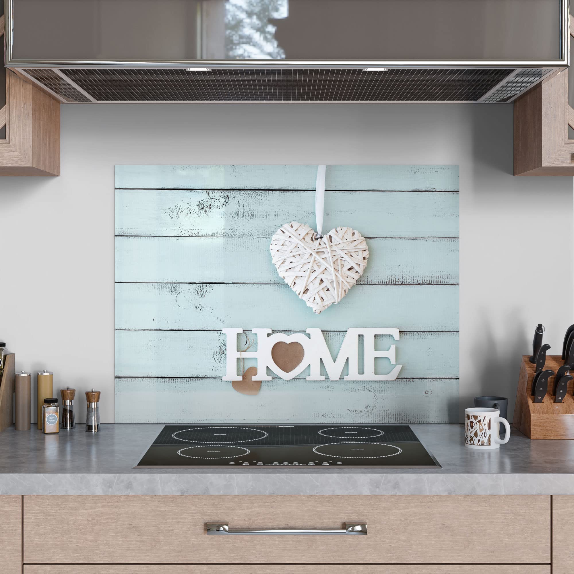 DEQORI Küchenrückwand Glas Mit Route 66-Motiv – 60x60 Cm Spritzschutz Für Herd & Bad
