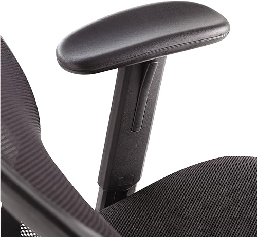 Miniatura 5 de OIF MT4818 Silla de trabajo de malla giratoriainclinable, brazos de barra en T ajustables en altura, negrocromo