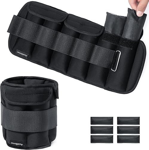 AceSpear Pesas de tobillo ajustables para mujeres y hombres, 2 x 5 libras, 7 libras, peso de pierna, gimnasio para ejercicio de pies, entrenamiento
