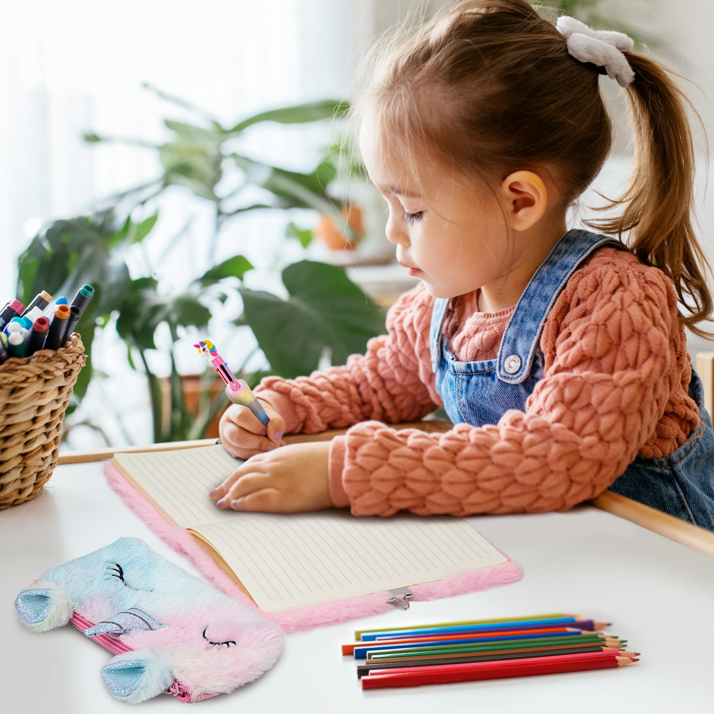 Diario Secreto Con Candado De Unicornio Para Niñas, Cuaderno De Felpa Con Bolígrafo Multicolor, Bolso, Pegatinas Y Accesorios – Regalo Creativo Para +6 Años