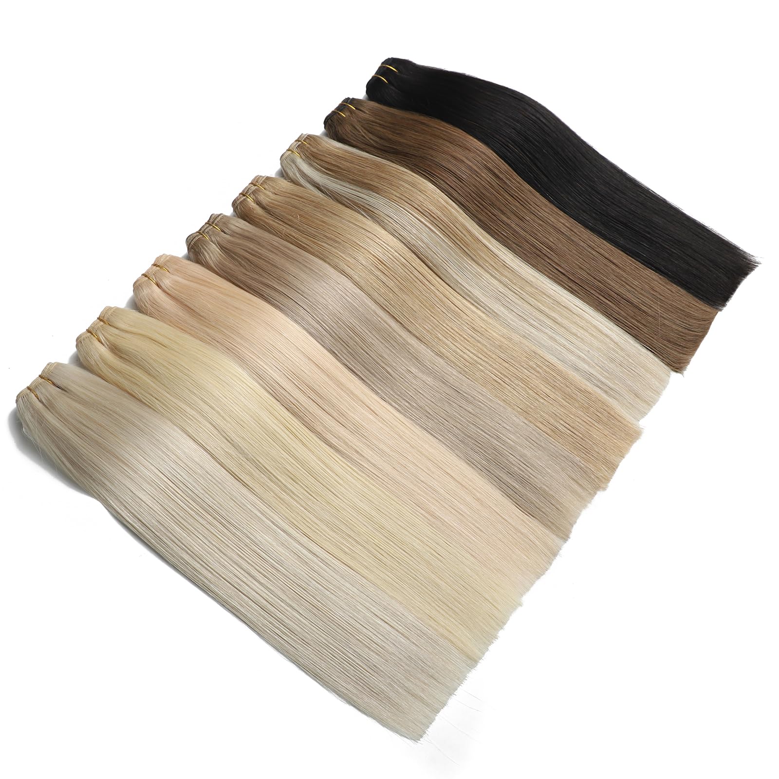 9A Tressen Extensions Echthaar 28inch/70cm Dunkelbraunes 2#, 100% Menschliches Haarverlängerungen Weaving Bundles 100g/pc