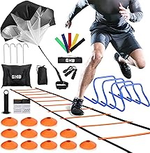 Premium GHB Football/Soccer Training Set: 20ft Speed Ladder & Full Resistance Gear
