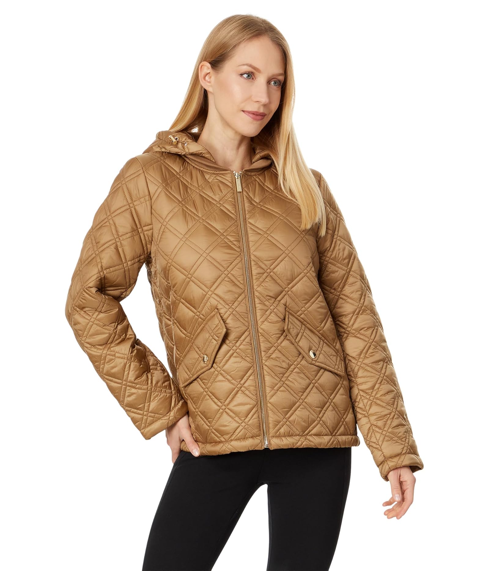 Woman's Coats & Outerwear MICHAEL Michael Kors Zip Front Quilt M426818BZ - 第 9/20 張圖片